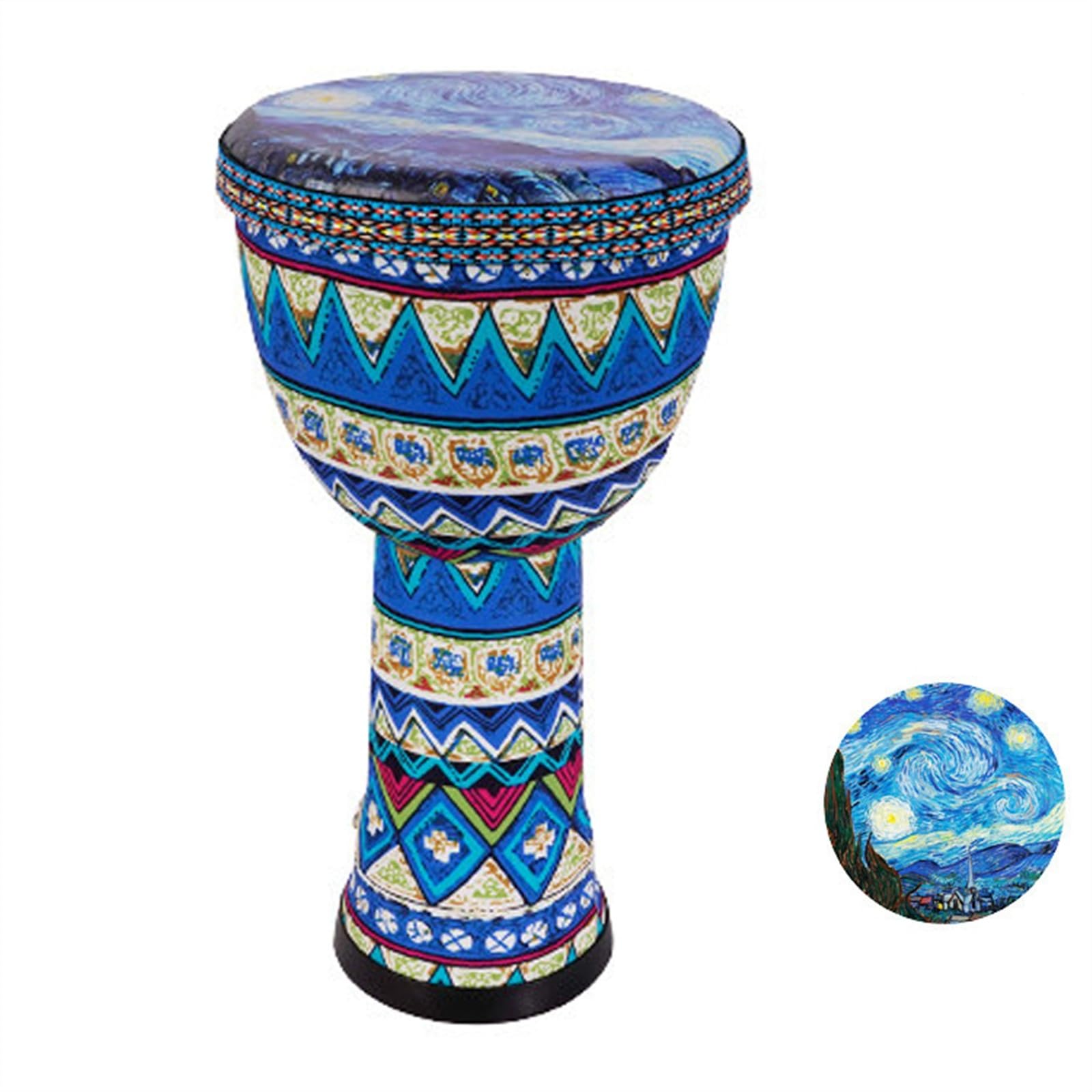 8-calowy Lekki Tamburyn Z Afrykańskiego Bębna Z PCV Dla Początkujących Z Paskiem Afrykański Bęben Instrument (Color : A)