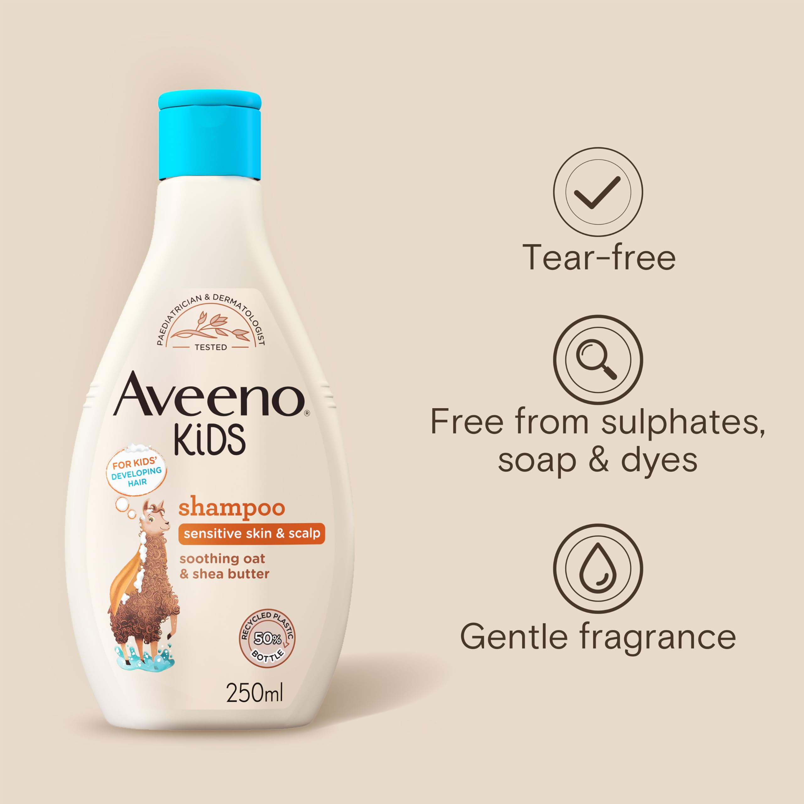 Aveeno Baby Kids Shampoo 250ml | Enriched with Soothing Oat & Shea Butter | Childrens Shampoo Developed for Your Little Superhero | Childrens Toiletries Sets — view 4