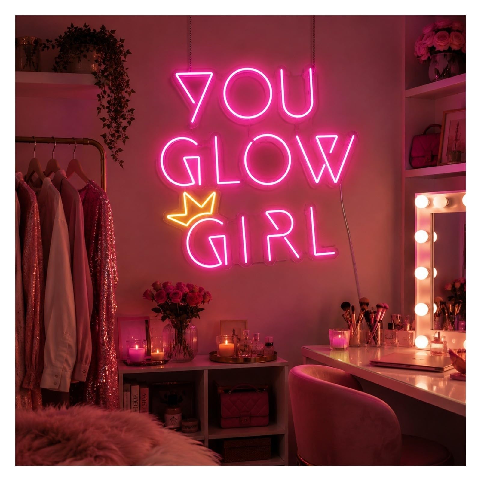 Decoración Lámparas Letrero De Neón YOU GLOW GIRL