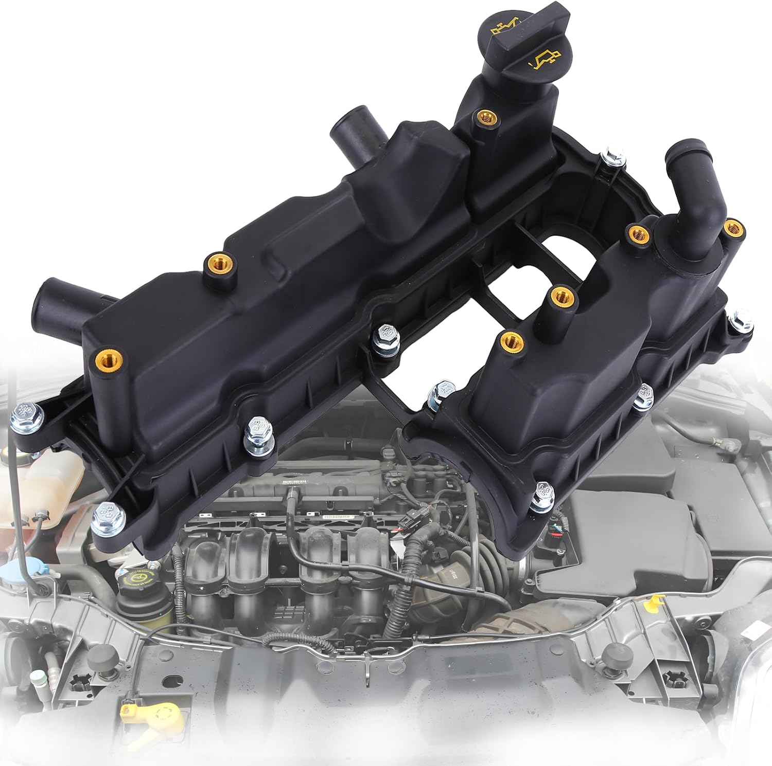 BM5Z-6582-A Engine Valve Cover W/Gasket Compatible with Ford Escape 2013-2016 for Fusion 2013-2014 for Transit Connect 2014-2016 for Fiesta 2014-2019 1.6L, BM5Z6582A Engine Valve Covers Kit