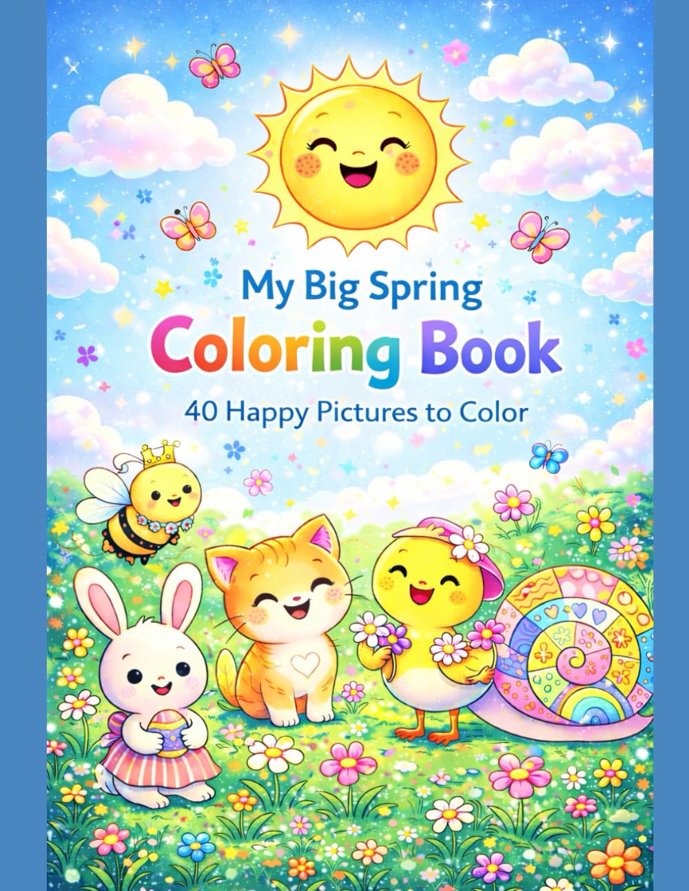 My Big Spring Coloring Book: 40 Happy Pictures to Color