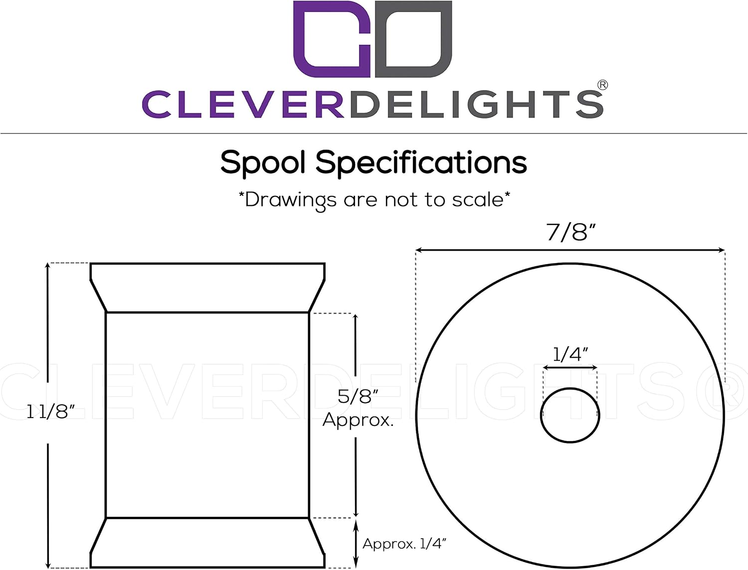 CleverDelights 1 1/8" x 7/8" Wood Spools - 50 Pack - Empty Craft Spools image 3