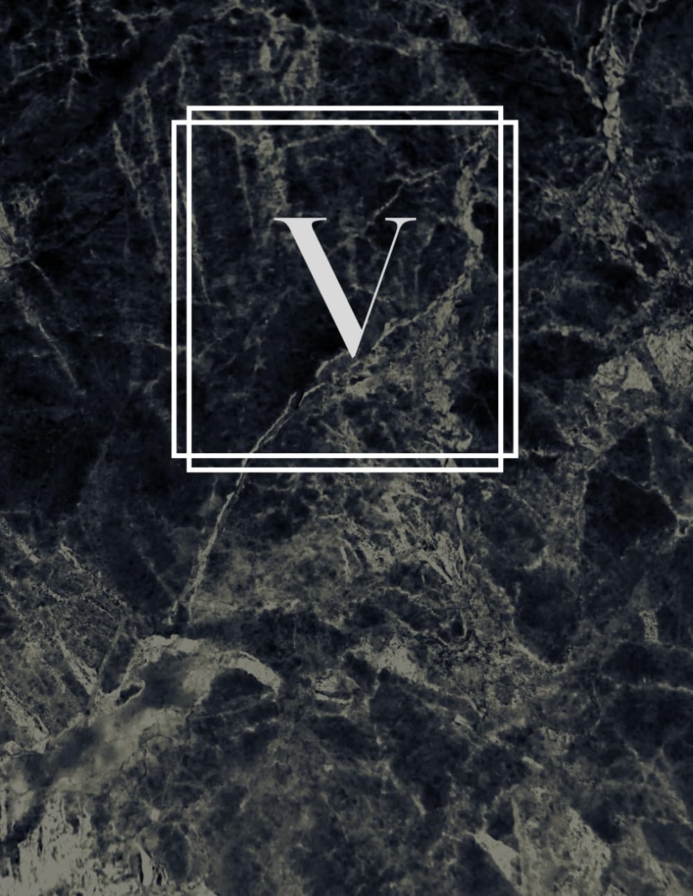 NOTEBOOK: Monogram Initial Letter V - Beautiful and Rich Black Marble Cover Design with Intricate Soft Creamy Beige Veining: 8.5" x 11" (120 LINED ... Tweens, Students (JOURNAL, DIARY, AGENDA)
