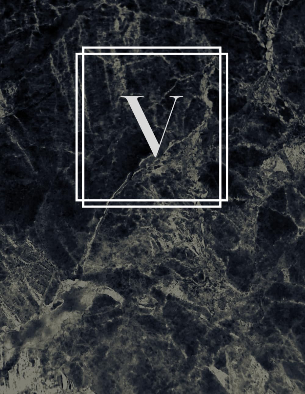 NOTEBOOK: Monogram Initial Letter V - Beautiful and Rich Black Marble Cover Design with Intricate Soft Creamy Beige Veining: 8.5" x 11" (120 LINED ... Tweens, Students (JOURNAL, DIARY, AGENDA)