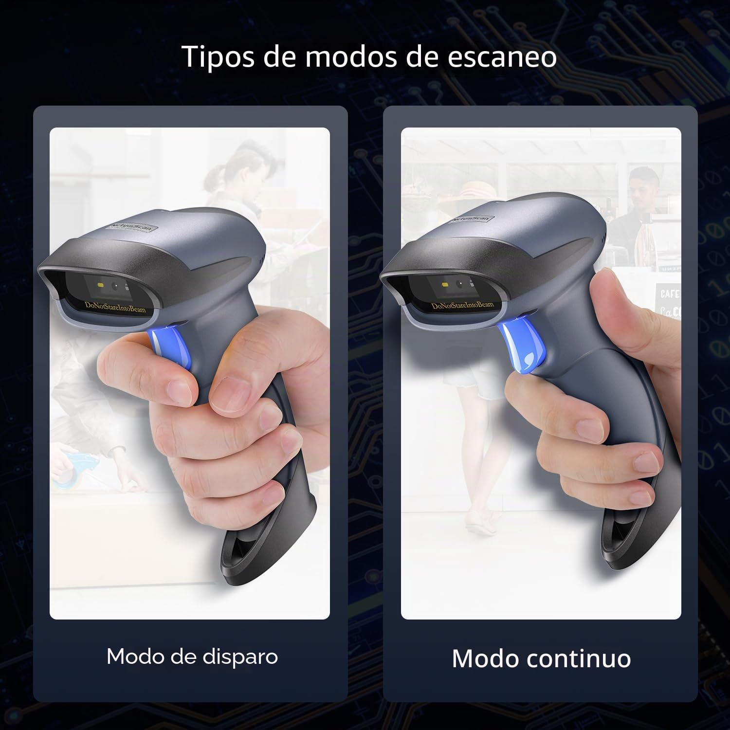 NetumScan Escáner de código de barras QR 1D 2D 2.4G inalámbrico USB con cable lector de código de barras escaneo DataMatrix compatible con computadora portátil Windows OS PC para almacenes
