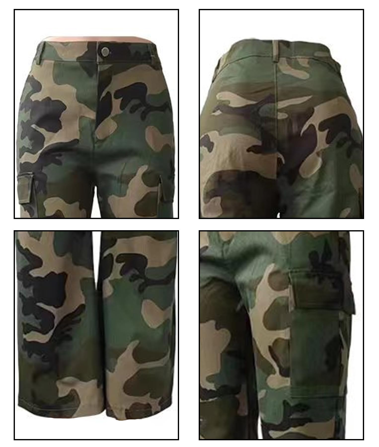 Vakkest Women's Oversized Camo Cargo Pants Jogger Trousers Workout Sweatpants Camouflage Army Fatigue with Pockets