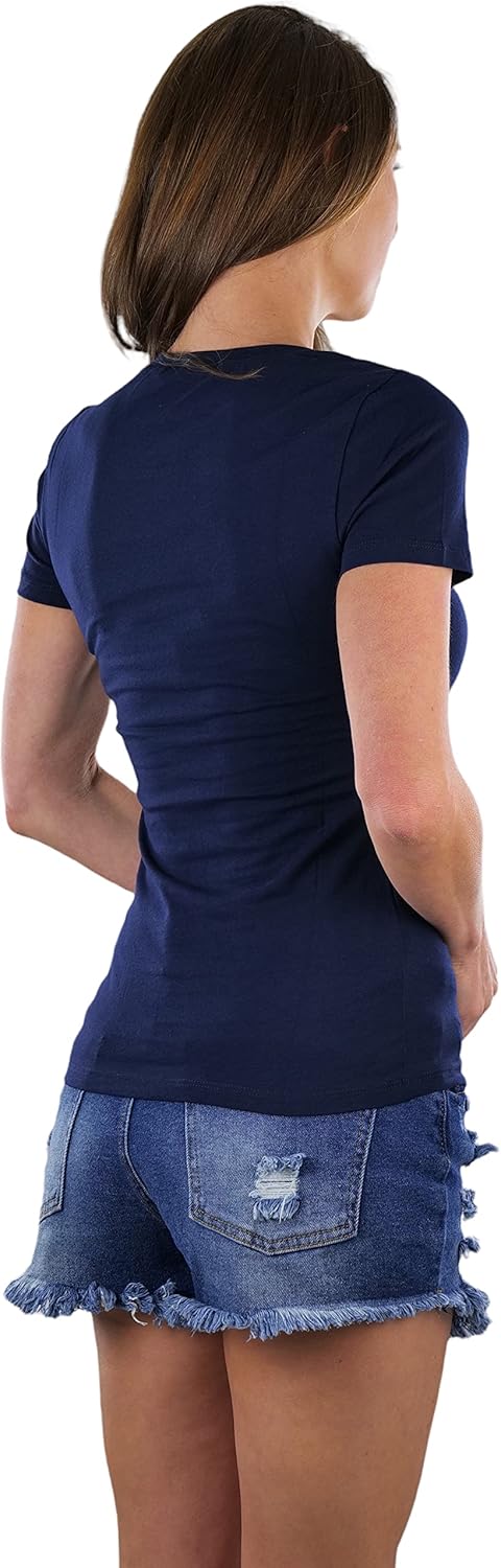 ToBeInStyle Women's Slim Fit Crew Neck Short Sleeve Longline Tee - Image 5