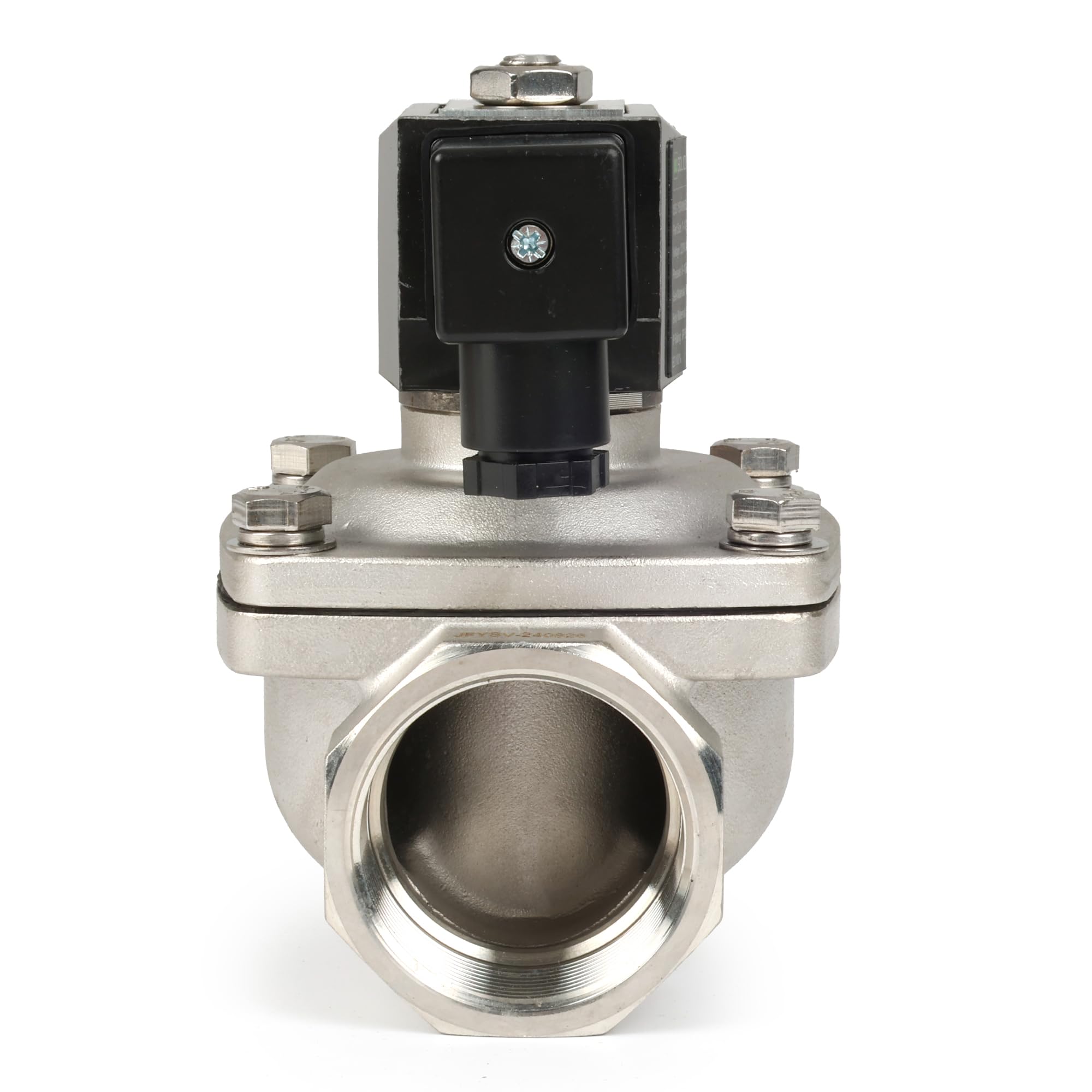 U.S. Solid Electroválvula Acero Inoxidable G 1 1/2 pulgada 220 V CA normalmente cerrada NC 10 bar, válvula eléctrica para agua, aire, diésel, queroseno, gasolina