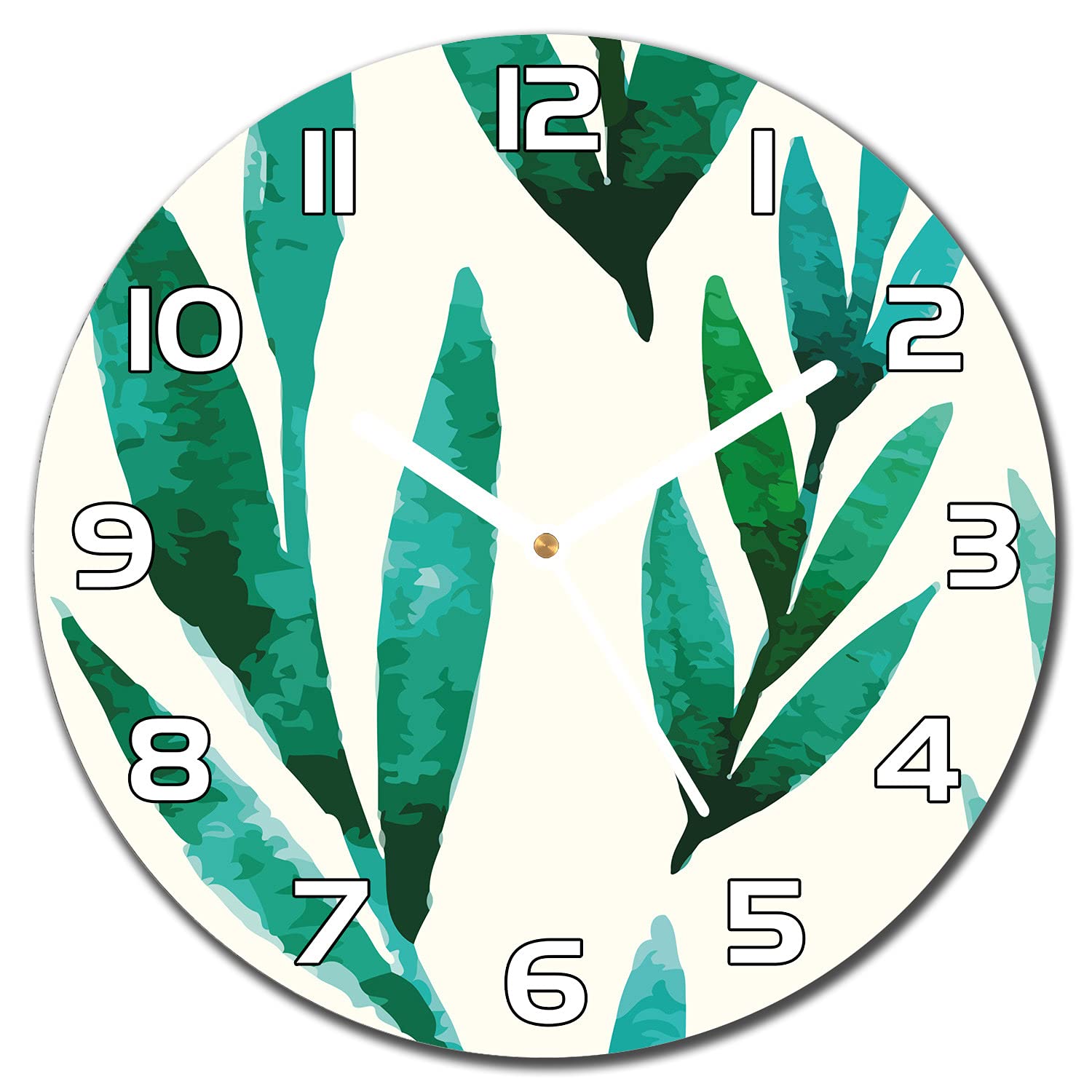 Horloge en verre lisible aiguilles blanches Coloray 30 cm, verre sécurité pour cuisine