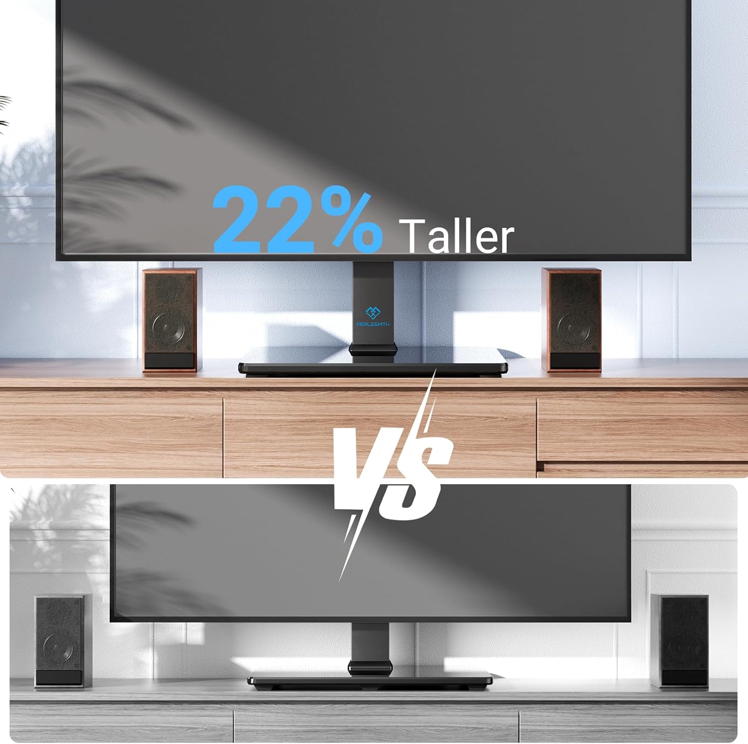 PERLESMITH Universal Swivel TV Stand for 37-77 inch TVs, Table Top TV Stand Base up to 99 lbs, 4 Height Adjustable Universal TV Legs with Tempered Glass Base, Max VESA 600x400mm, PSTVS02-N1 5 71rliSyQJyL. AC SL1500