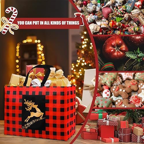 Miniatura 5 de DIYDEC 12 bolsas grandes de regalo de Navidad, 6 estilos, bolsas de envoltura de compras de Navidad, suministros de regalos de fiesta de Navidad