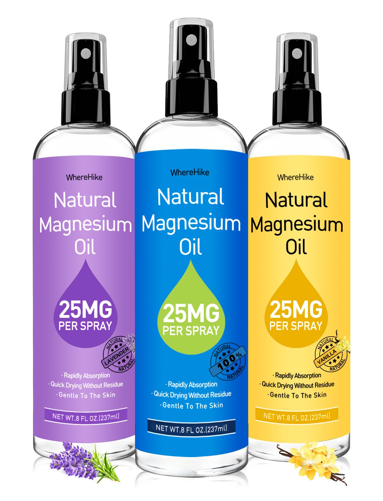 Stilip Magnesium Spray, Pure Magnesium Oil Spray for Feet,Ideal Gift for Muscle Relaxation&Better Sleep,Rapid Absorption,Quick Drying Without Residue-Unflavored.