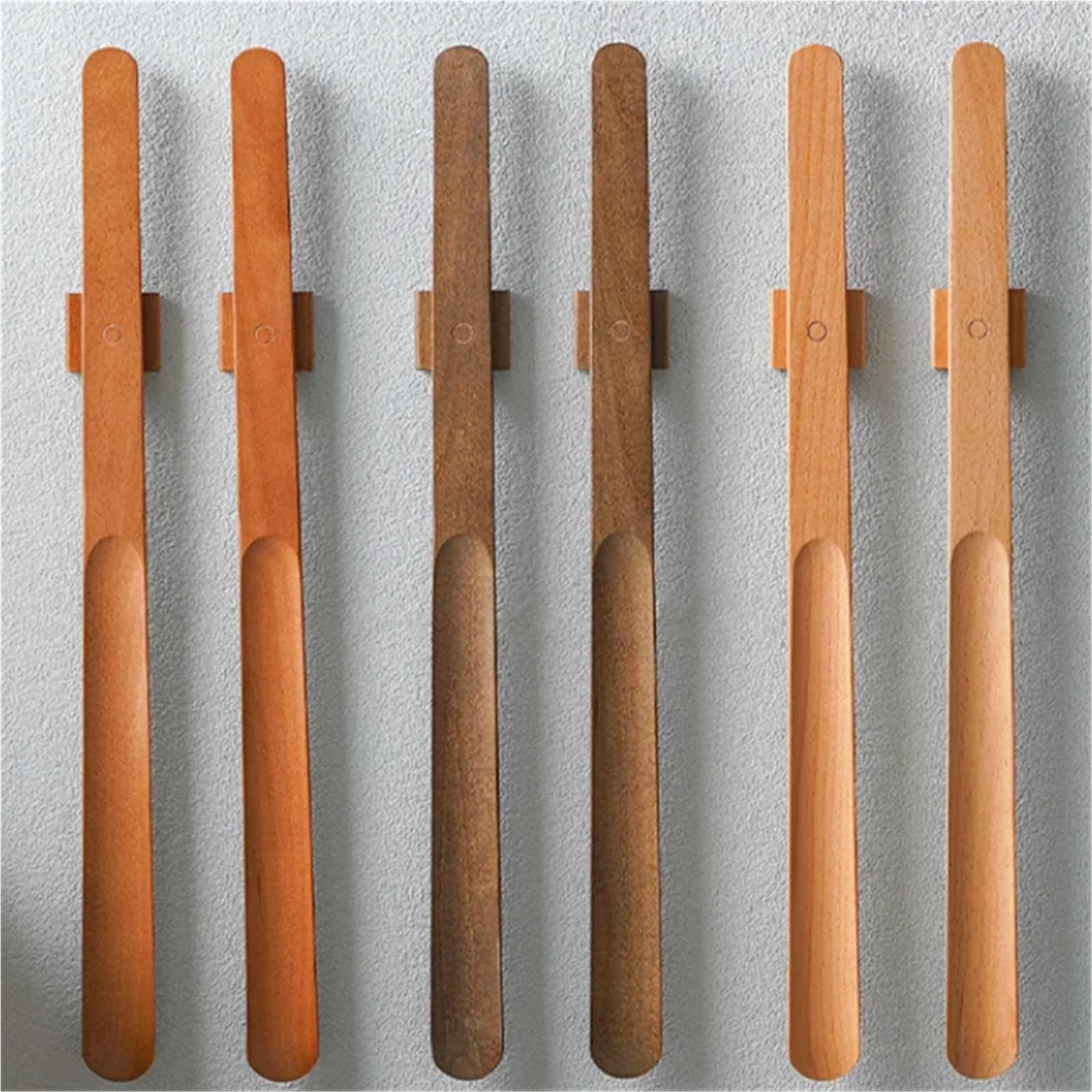 Calzador con mango largo de madera de 55CM, cuchara for zapatos, soporte más fácil for personas mayores, 1 ud.