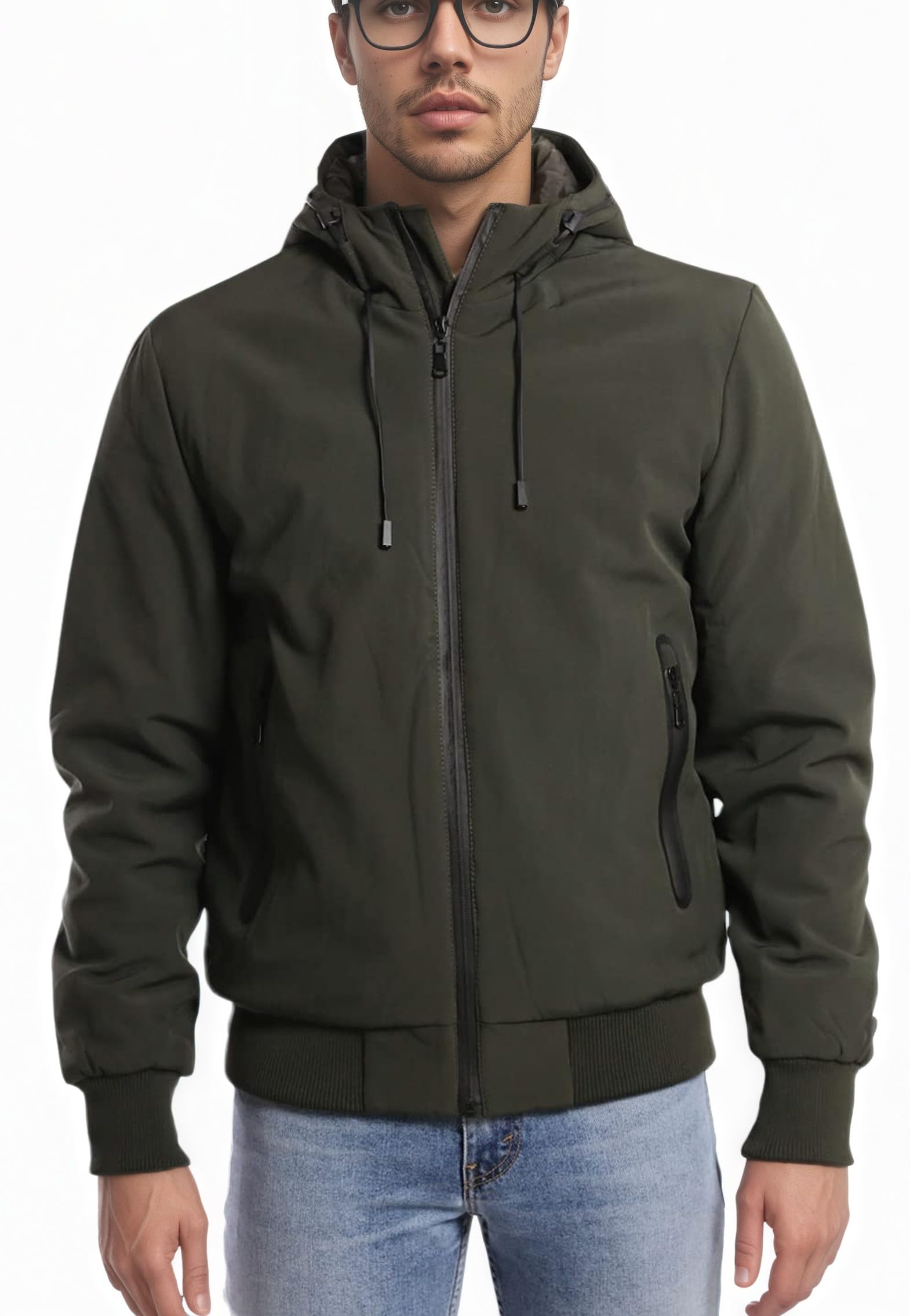 TONY BACKER Giacca Jacket Uomo Invernale Softshell Impermeabile Antivento con Cappuccio Giacca Calda Giubbotto Uomo Trekking Casual 3351