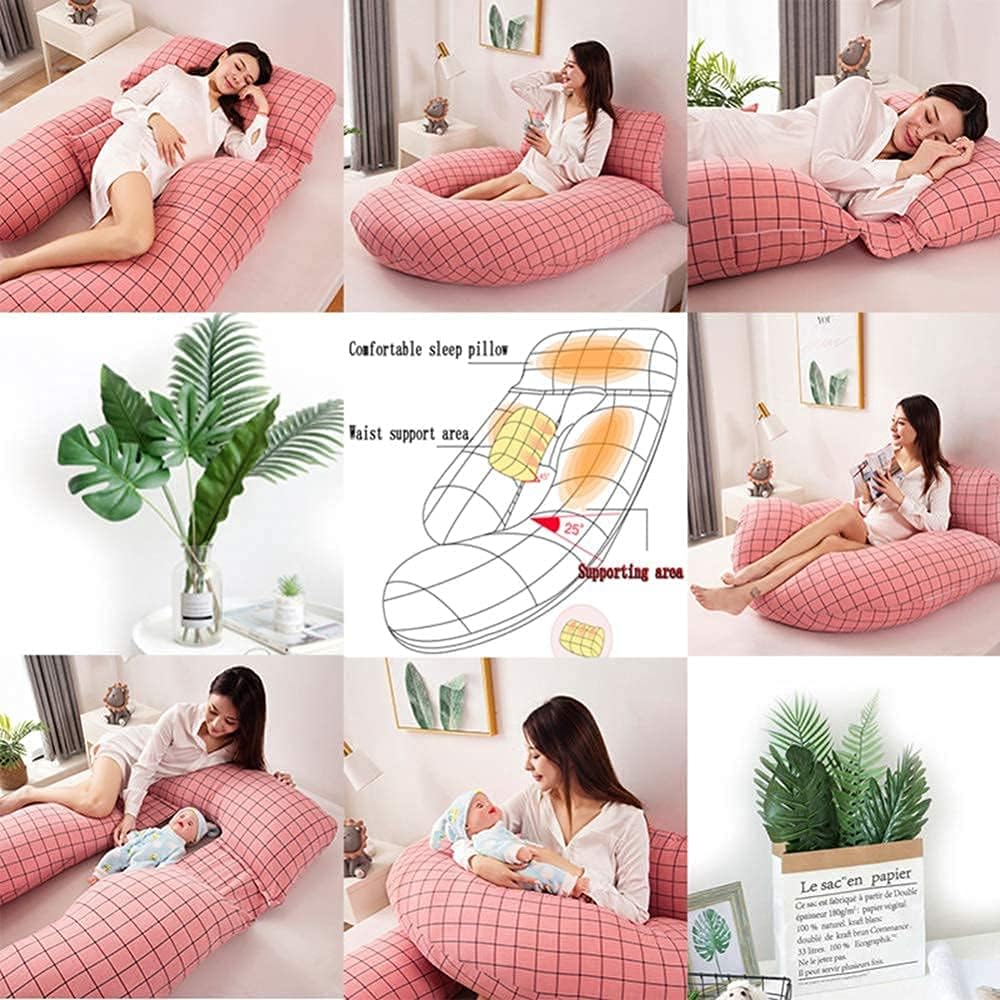 Pregnancy Pillows for Sleeping Full Body Pillow Pregnancy Pillow with Cushion U Shaped Full Body Maternity Pillow for Pregnant Women with Washable Premium Cover(Color:E)