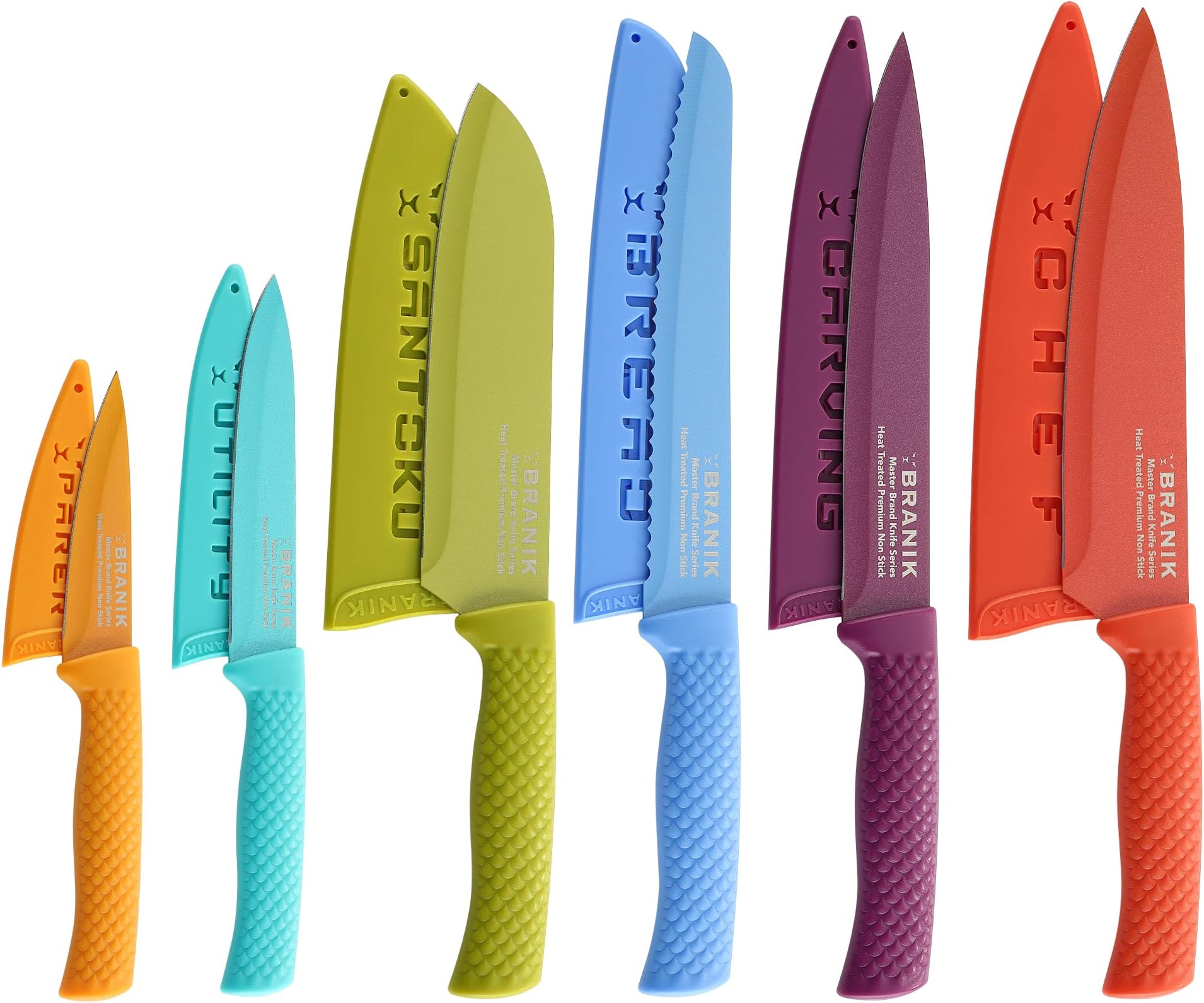 Zyliss 6 Piece Knife Set, Japanese Stainless Steel, Non Slip Handle, Multicolour, 6 x
