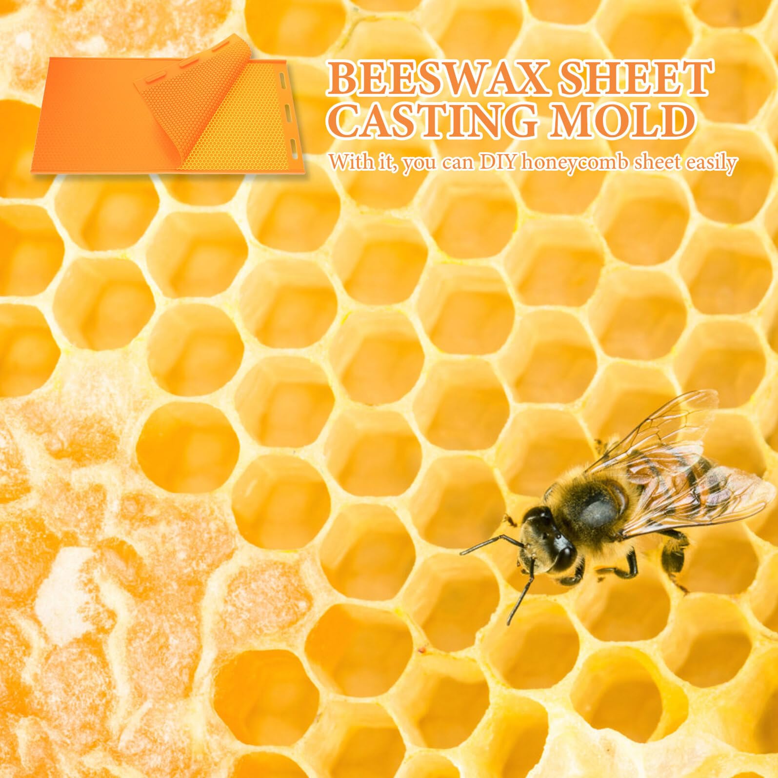 Toyvian Stampo in Silicone per Foglio di Cera d Api Honeycomb Sheet, Pratico e Facile da Sformare per Uso DIY e Artigianato Fai da Te