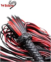 Vista 3 de Látigo de cuero rojo de 30 pulgadas, látigo de caballo ecuestre - Látigo de caballo rojo