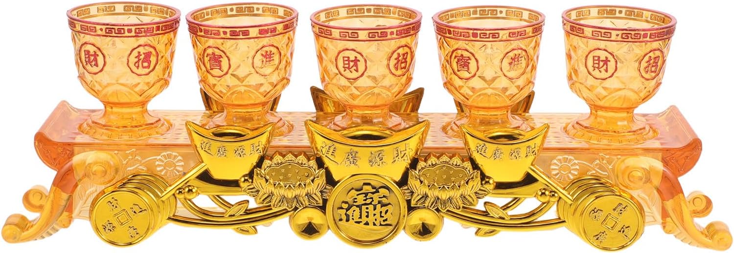 1 Set Buddhist Offering Cup - Buddhist Temple Worship Mug Mini Golden Water Drinkware for Buddha Worship Decoration