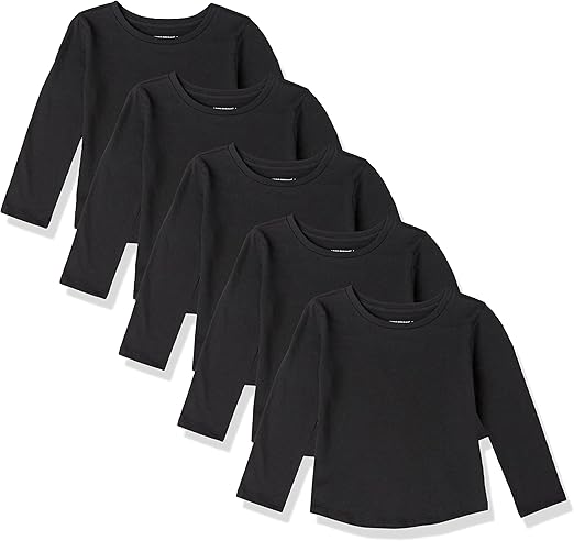 Amazon Essentials Girls and Toddlers' Long-Sleeve T-Shirts, Multipacks