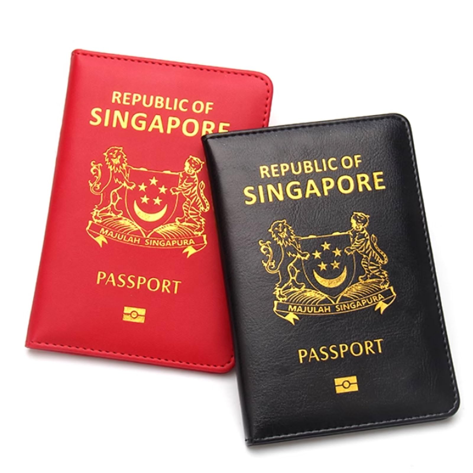 Singapore Custodia protettiva per passaporto, unisex, design compatto, nero, One Size, Stile unico