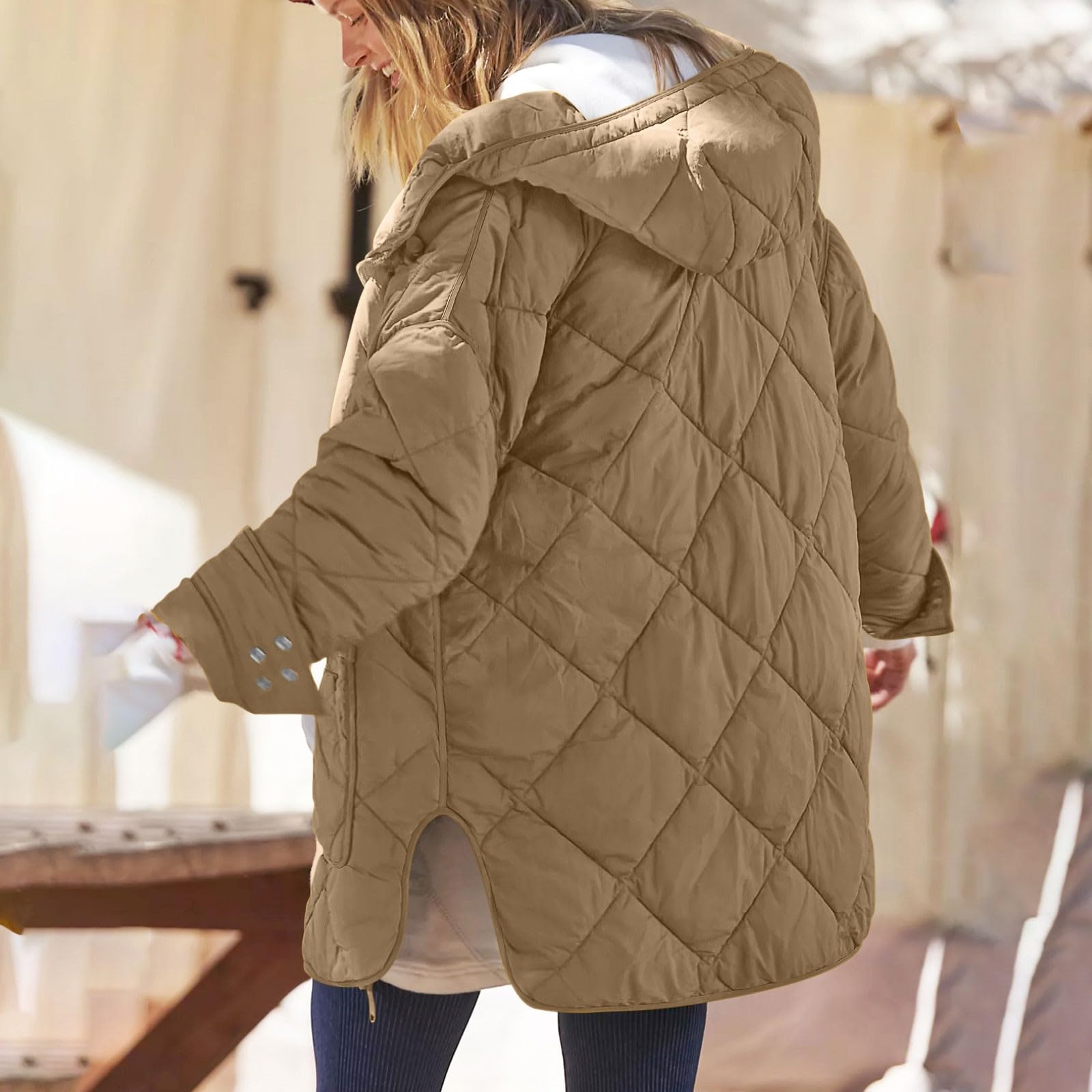 Piumini Donna Invernali, Giubbotto Donna Autunnale con Zip Mezza Stagione Trapuntato Piumino Ripiegabile Imbottito Elegante Invernale Caldo Antivento Giubbino per Quotidiano Viaggio