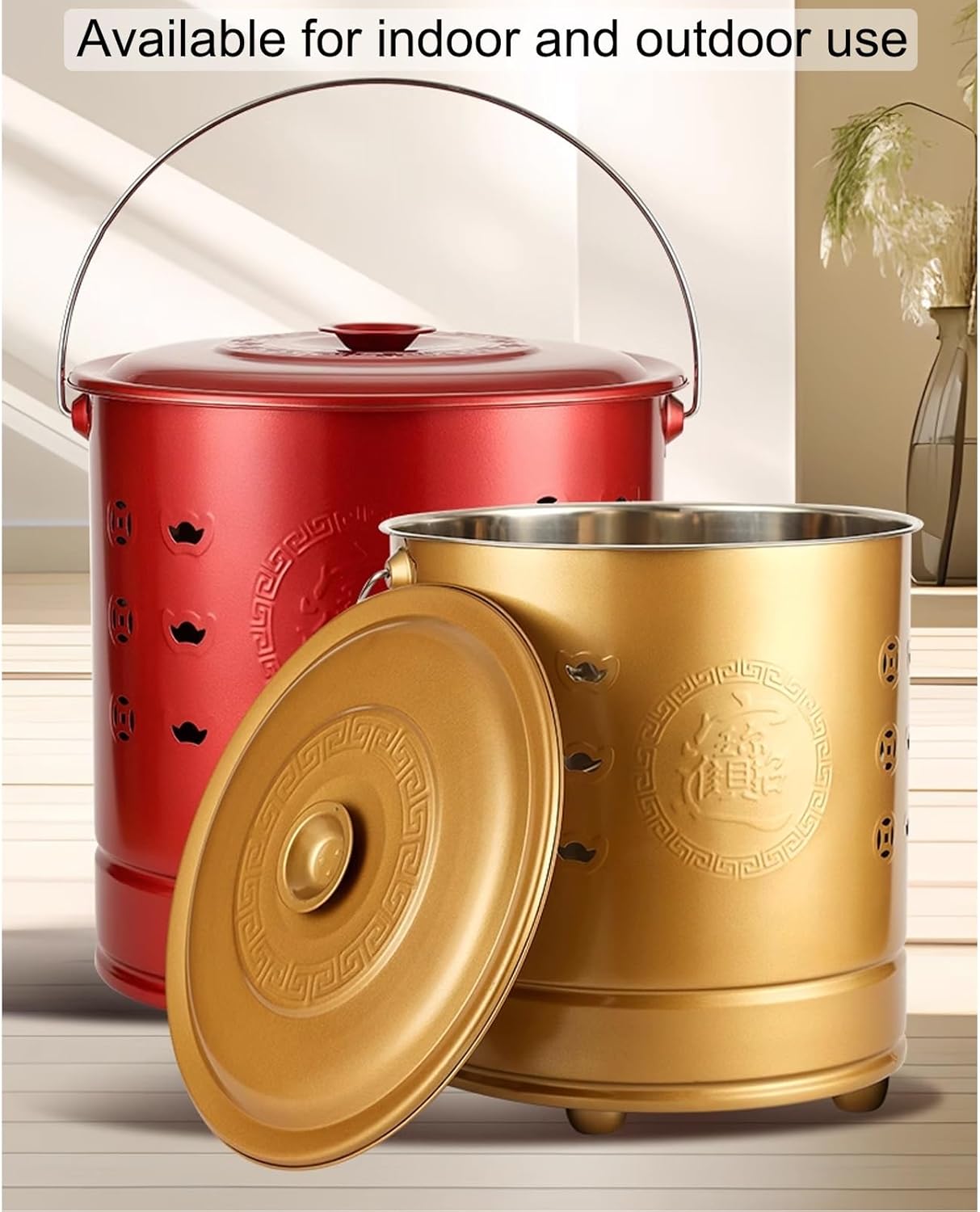 Burn Barrel Incinerator - Metal Fire Burning Barrel with Internal Bracket and Handle, Perfect for Outdoor Trash, Wood, Rubbish, and Leaves Disposal