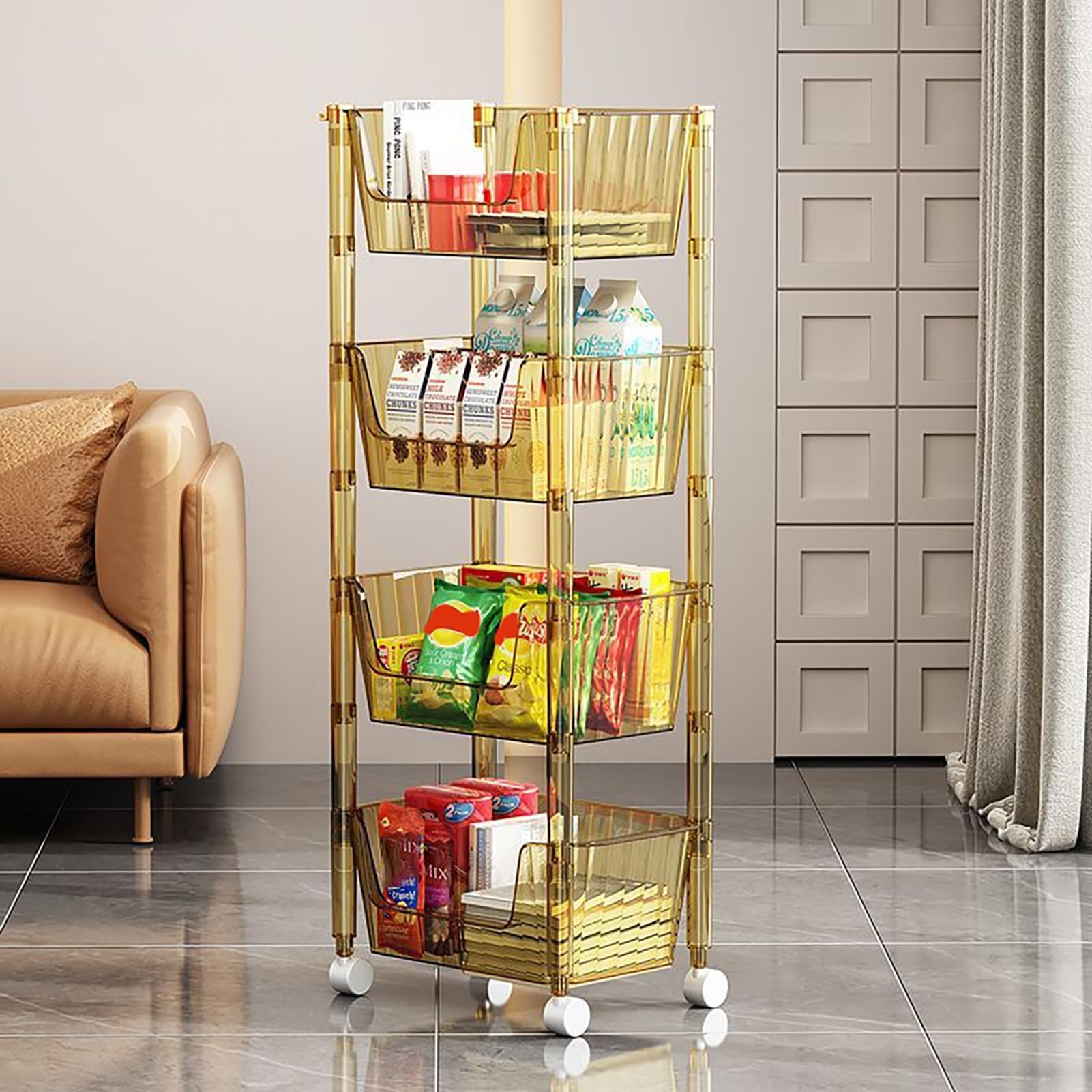 Küchenwagen, mehrstöckiges Rollregal, platzsparender Organizer-Wagen für Badezimmer, Küche, Wohnzimmer und Enge Räume