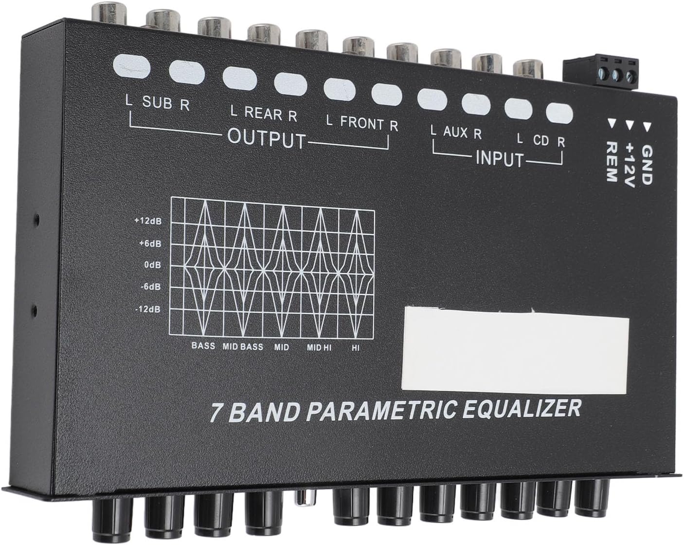 7 Band Sound Equalizer Car Audio Equalizer, 7 Band with Front/Rear/Sub Output, Auxiliary StereoInput, CD and AUX Inputs, Multi Function Controls for Car Sound Enhancement