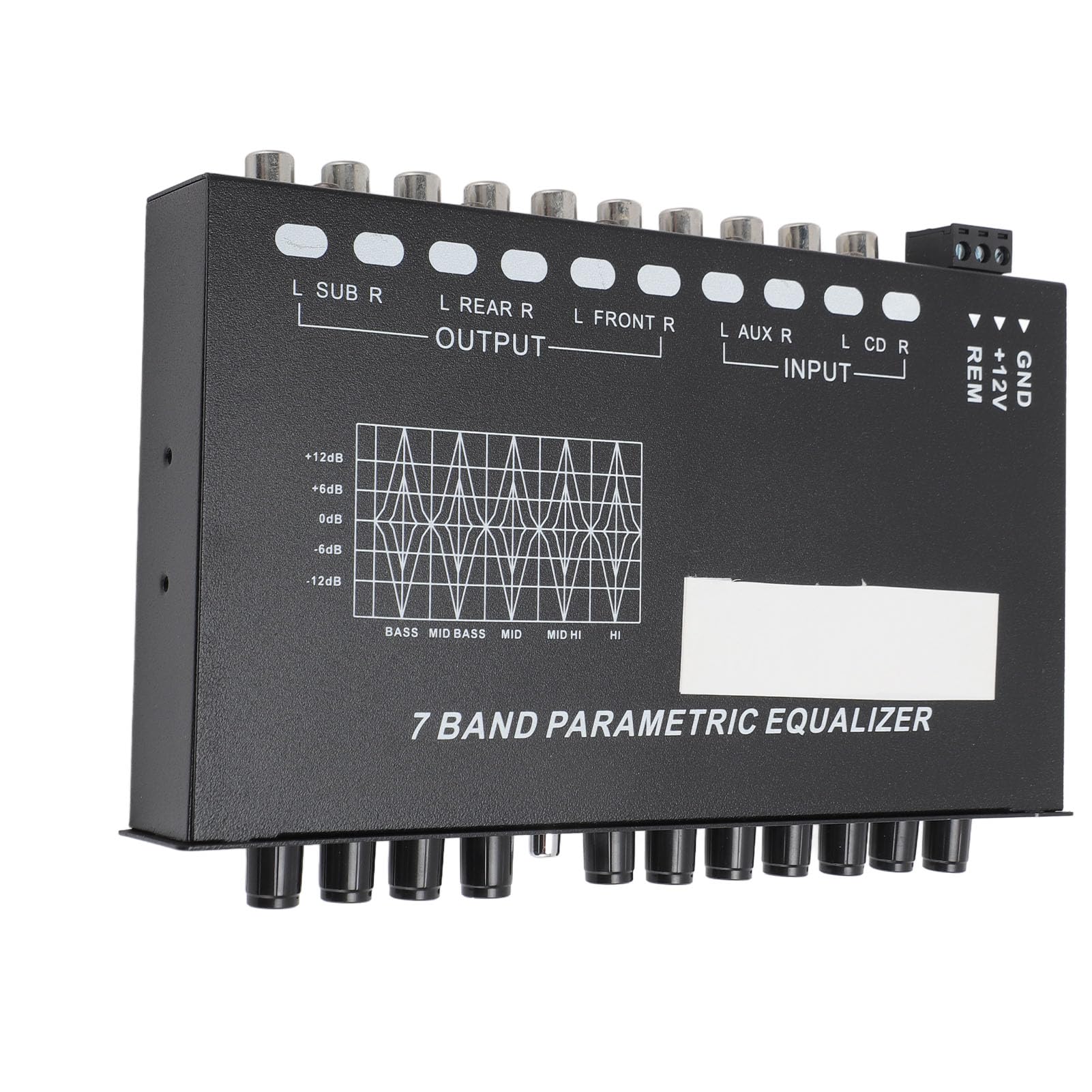 Bewinner 7 Band Sound Equalizer Car Audio Equalizer, 7 Band with Front/Rear/Sub Output, Auxiliary StereoInput, CD and AUX Inputs, Multi Function Controls for Car Sound Enhancement