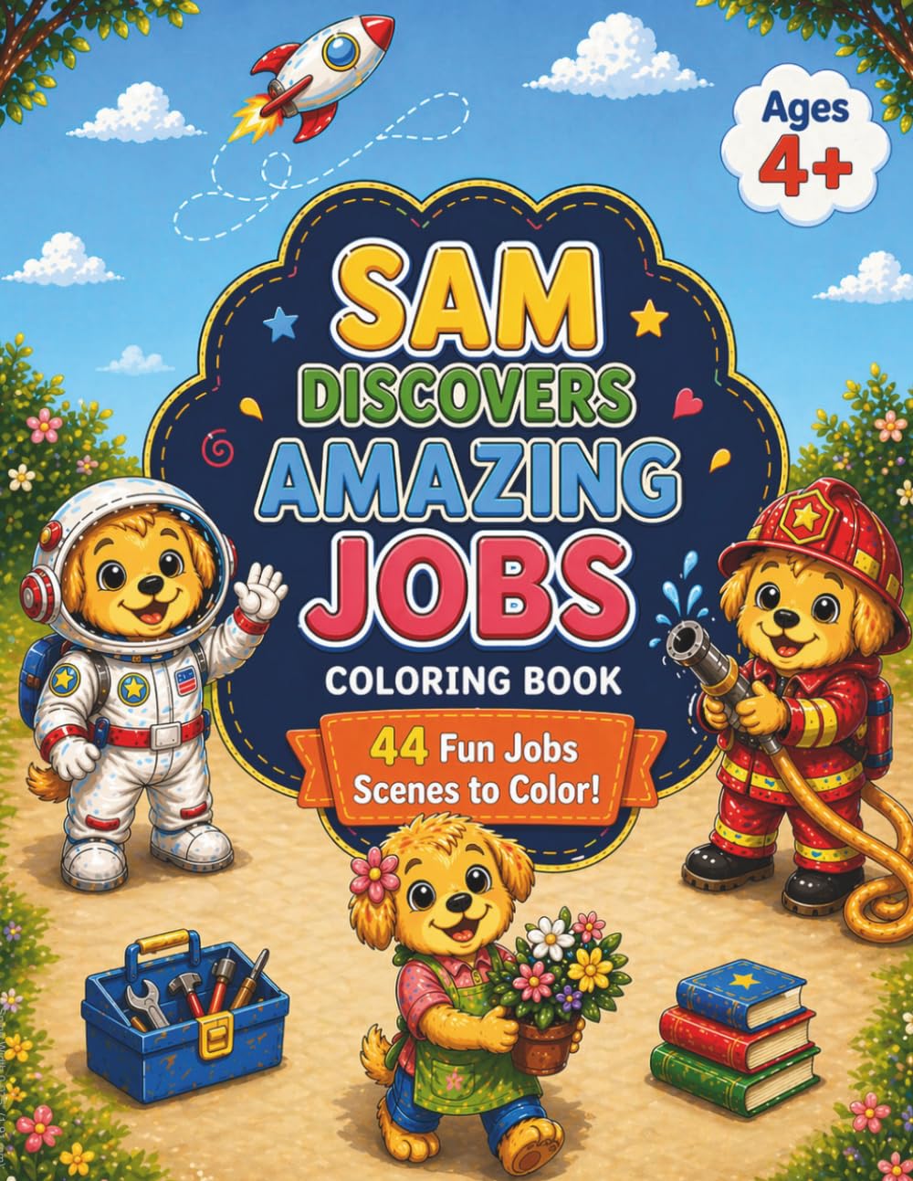 Sam Discovers Amazing Jobs: A Jobs & Careers Coloring Book for Ages 4+