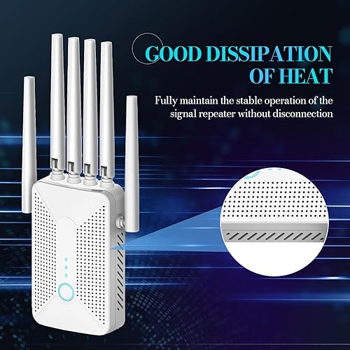 Miniatura 8 de Amplificador de red inalámbrica Gigabit Amplificador de red inalámbrica 6 antenas de enrutador universal, repetidor WiFi, amplificador WiFi, cubre