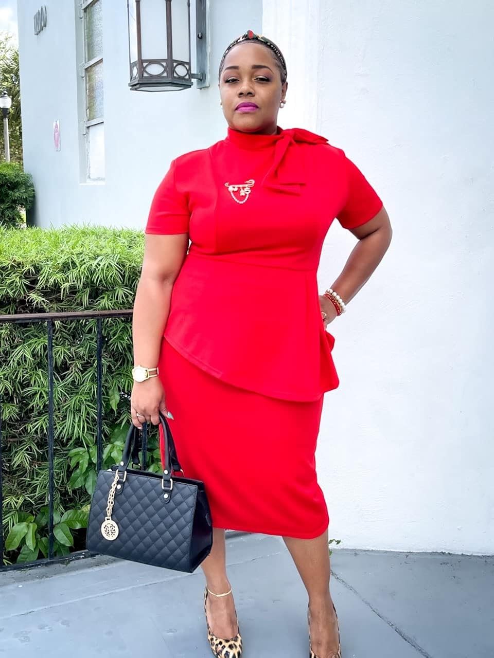 Women's Fashion Peplum Bodycon Short Sleeve Work Dresses Bow Club Ruffle Pencil Formal Cocktail Dress Medium 5349 Khaki