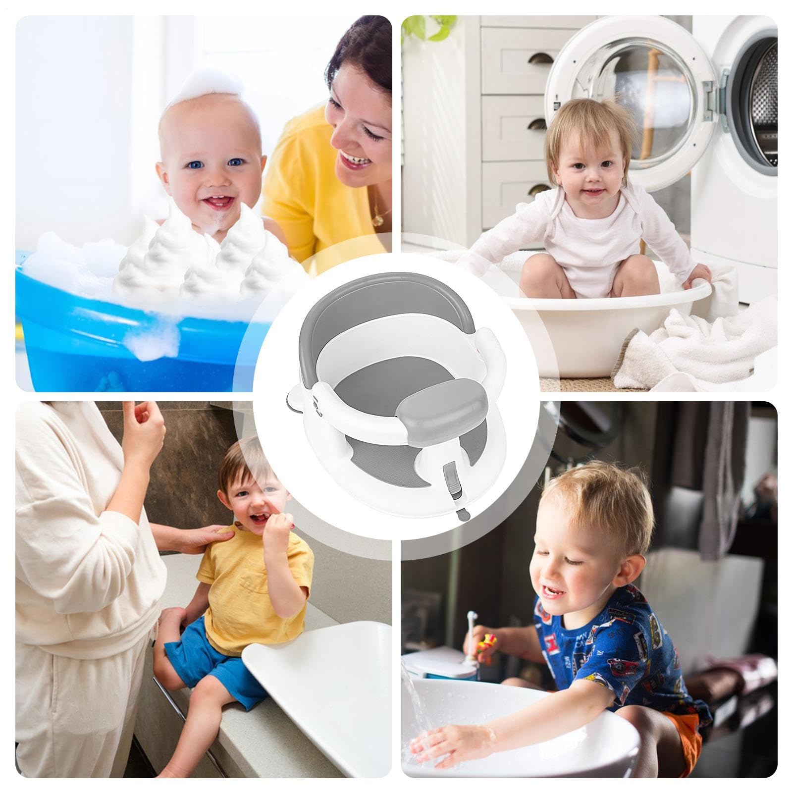 Asientos de baño para bebés sentados, siéntate el asiento de la bañera para