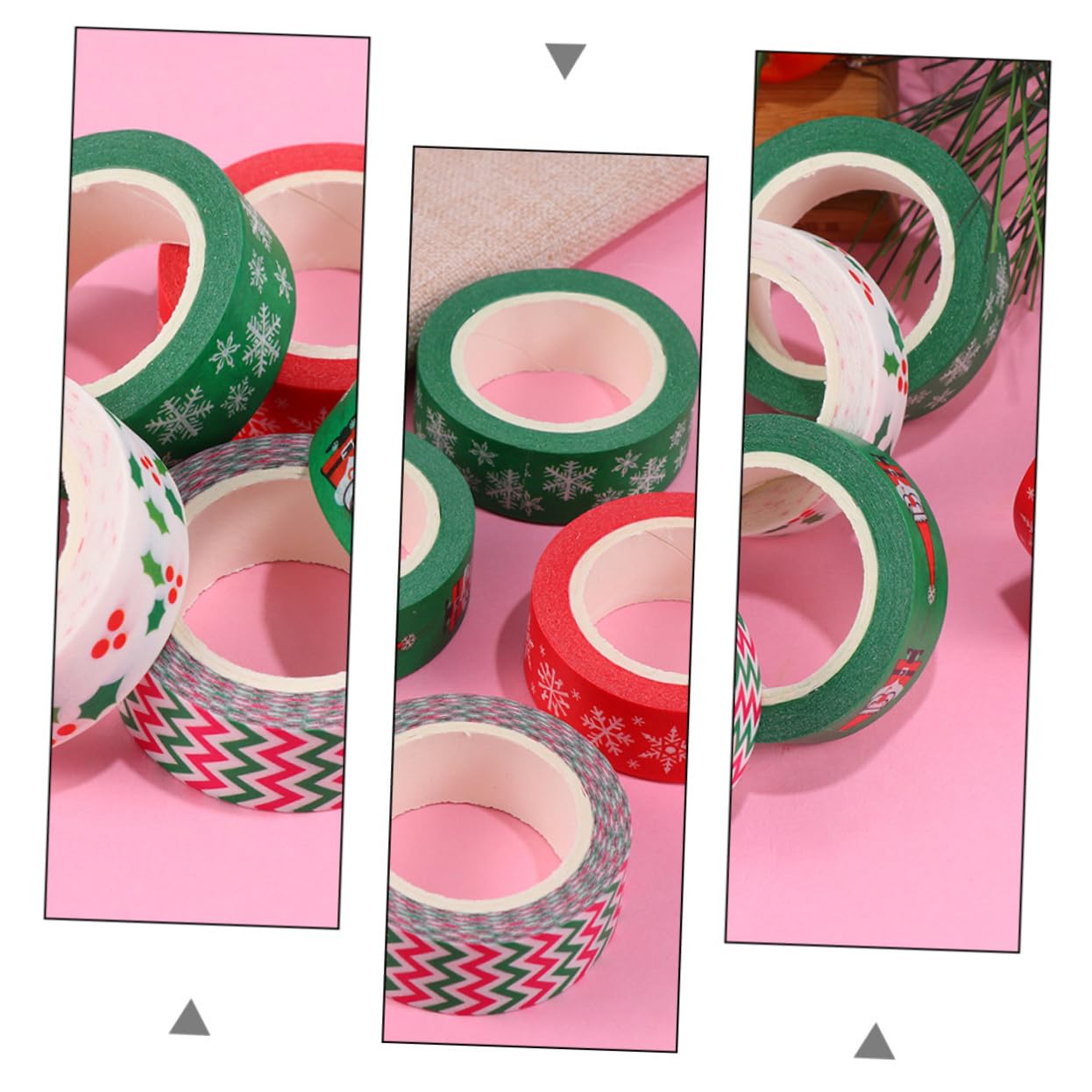 Angoily 24 Rollen Weihnachts Washi Tape mit Bunten Mustern Vielseitig für DIY Geschenkverpackungen Scrapbooking Planer und Kreative Dekoration Handlich und Vielfältig Einsetzbar