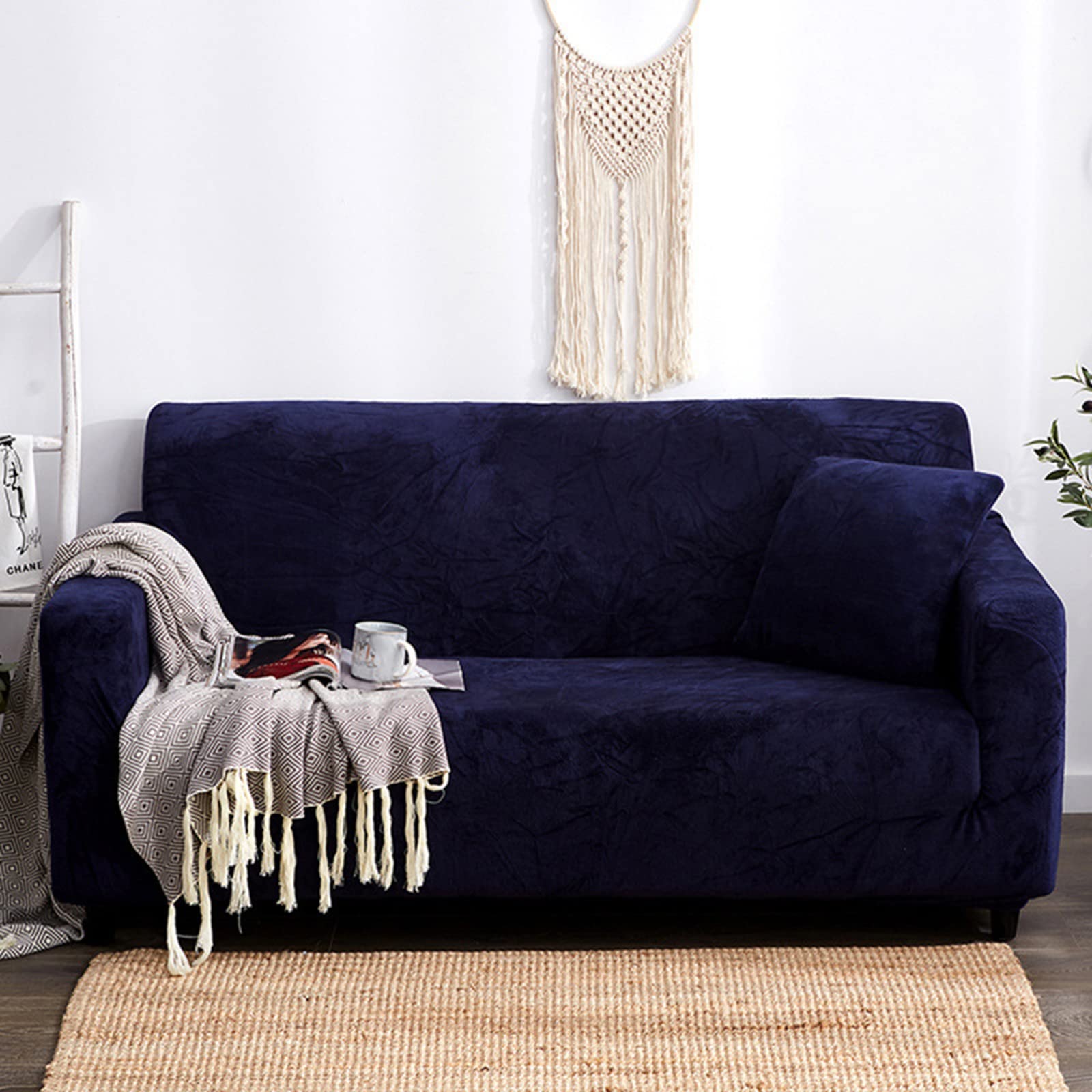 Housse de canapé velours antidérapante : protégez et nettoyez votre fauteuil 1 place