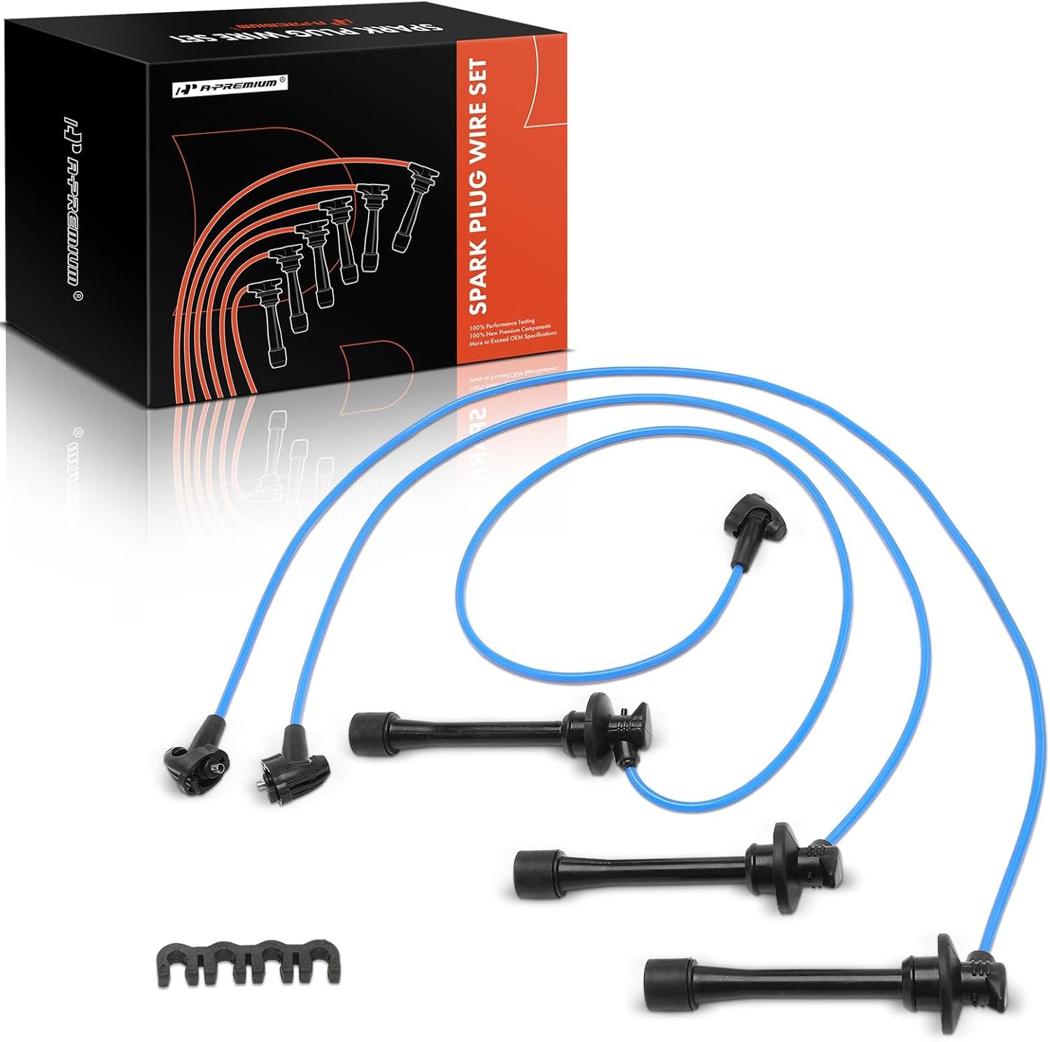 A-Premium Ignition Spark Plug Wires Set of 3 Compatible with Toyota 1996-2001 Camry, 1996-1999 Avalon, 1999-2003 Solara, 1998-2000 Sienna, 3.0L, 5MM