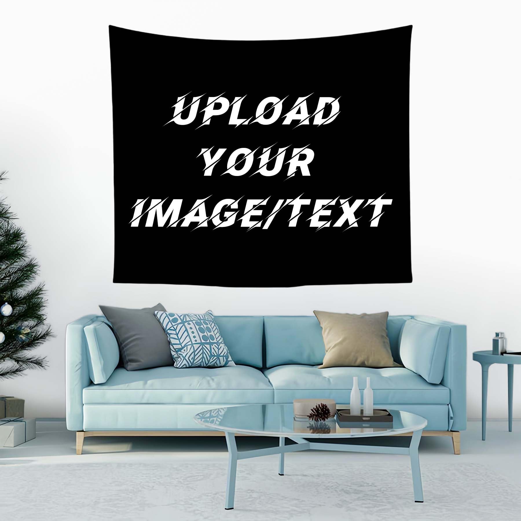 Zyinoant Custom Tapestry Personalized Wall Backdrop Upload Image Text Flag Banner Tapestry for Bedroom Wedding Birthday Graduation Party (30x40cm)