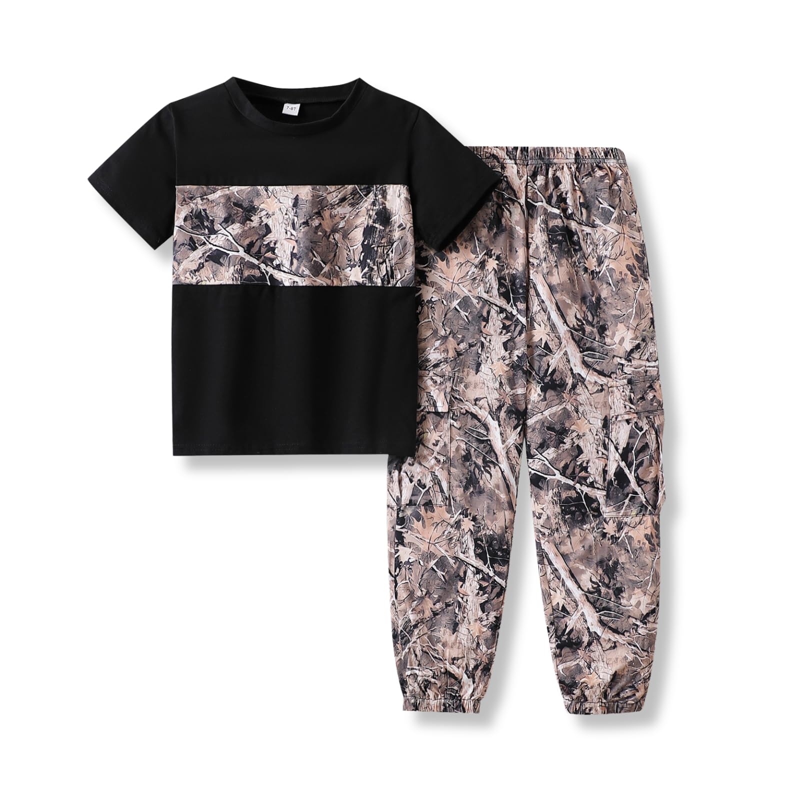 5-12 Years Boys Clothing Set Camo Hoodie &amp; Cargo Pants Outfits Set 2025 Fashion Clothing