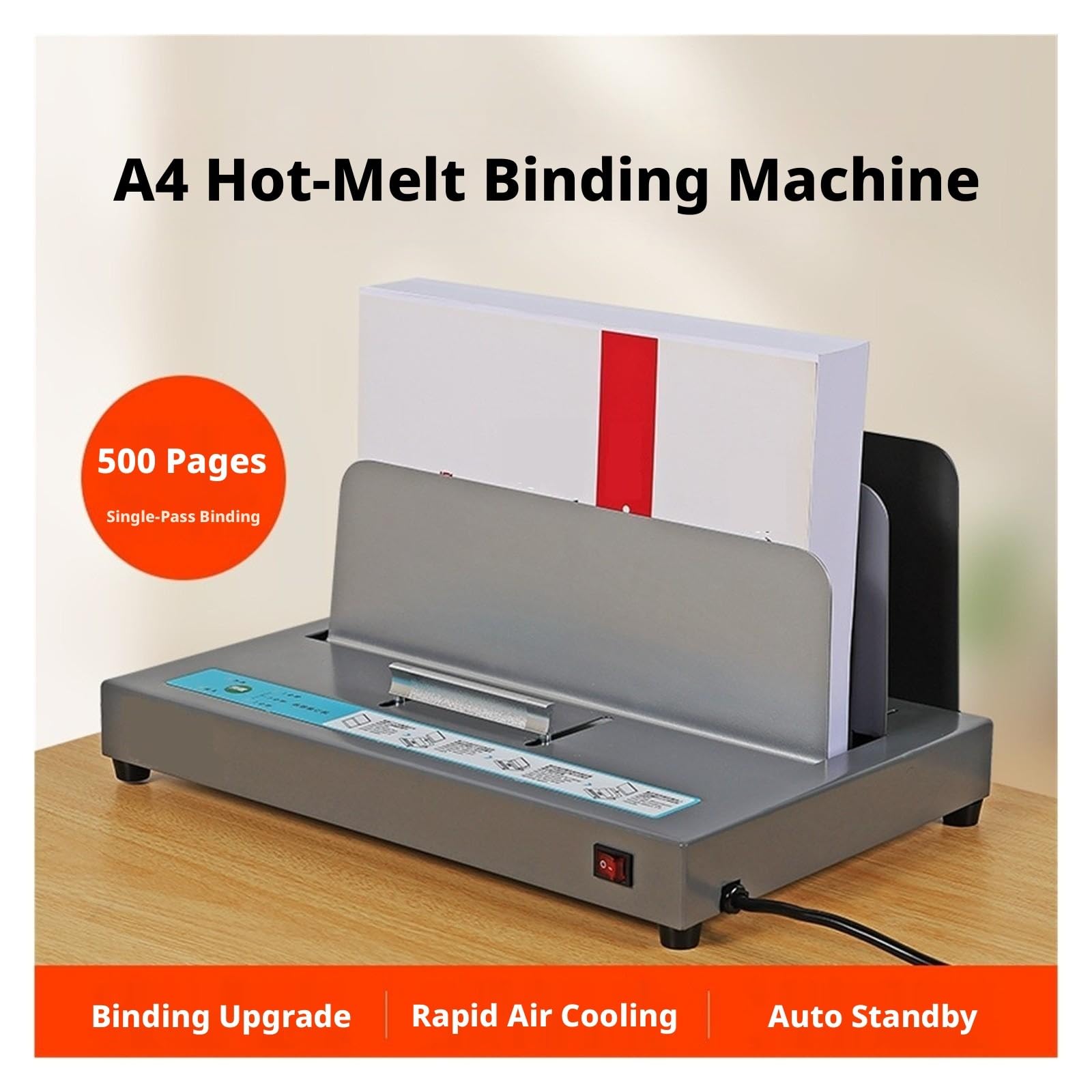 Machine à reliure thermique A4, préchauffage de 3 minutes for livres, documents, archives et appels d'offres, reliure électronique thermofusible pour l'école