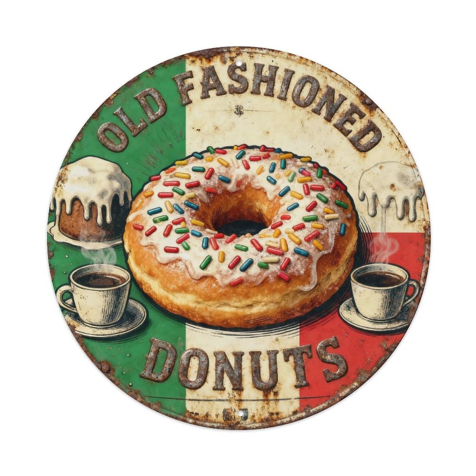 Old Fashioned Donuts Vintage Tin Sign Metal Tin Sign Plaque