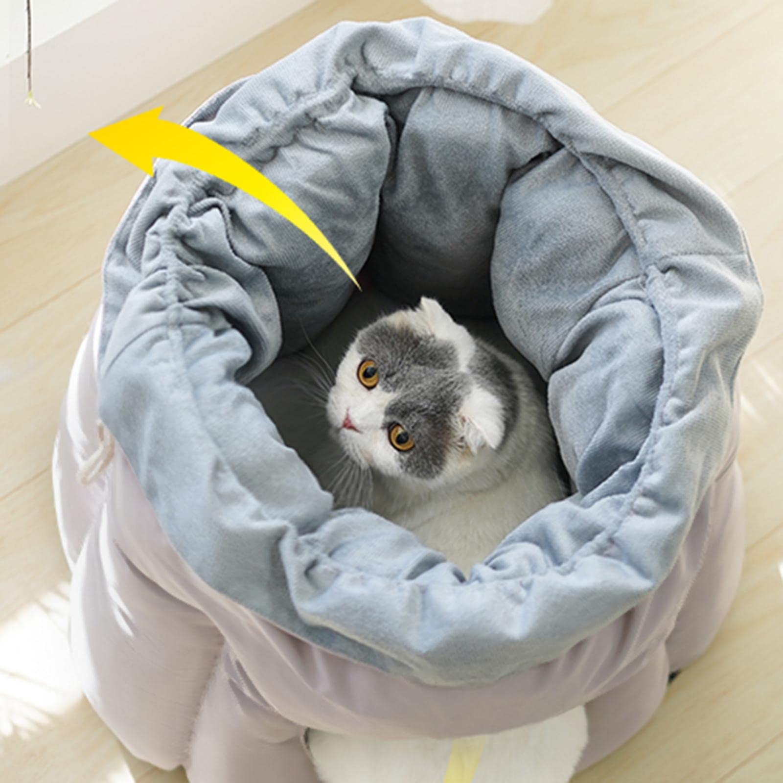 LOVIVER Felpa Casa cálida Antideslizante Tienda de campaña para Perros Lavable Autocalentamiento Hut Cueva Cama para Mascotas Manta para Gatos para Gatos de, Gris