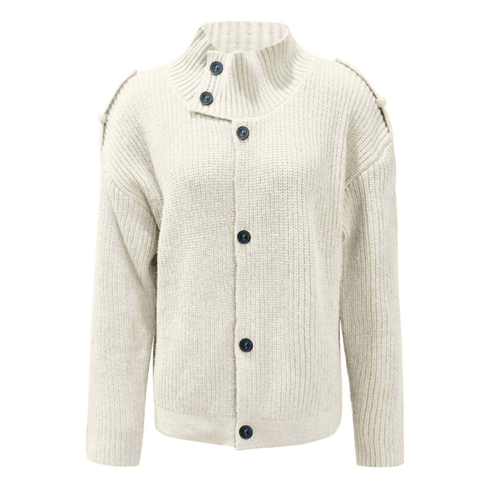 Generisch Cárdigan casual de manga larga para mujer, ropa de abrigo suave y transpirable, cárdigan fino y ligero, cárdigan de punto fino casual grueso, cálido, abrigo de punto suave