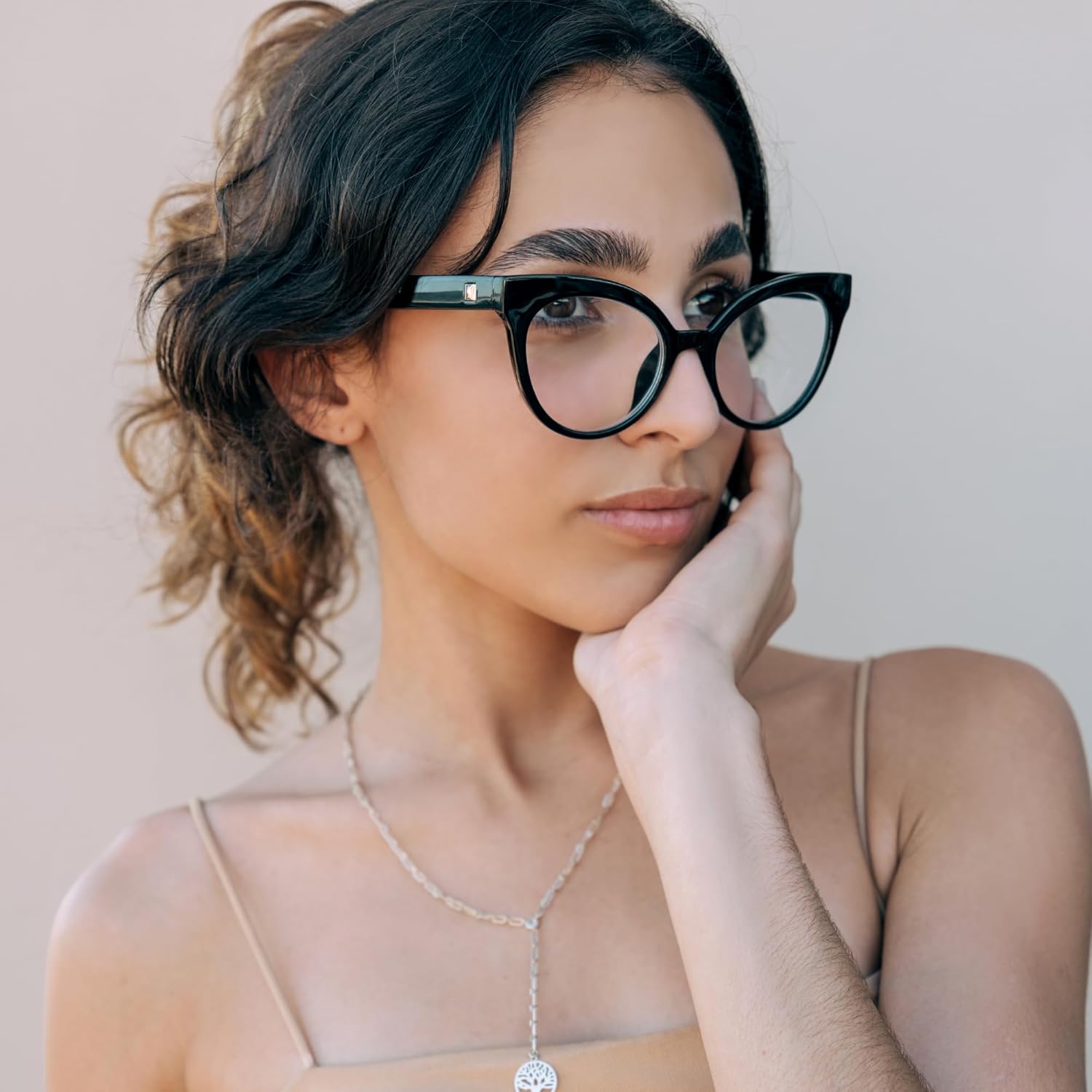 2SeeLife Oversized TR-90 Cat Eye Reading Glasses for Women – Narrow-Medium Fit, Durable and Sturdy Frame, Premium Readers, Black, +2.50