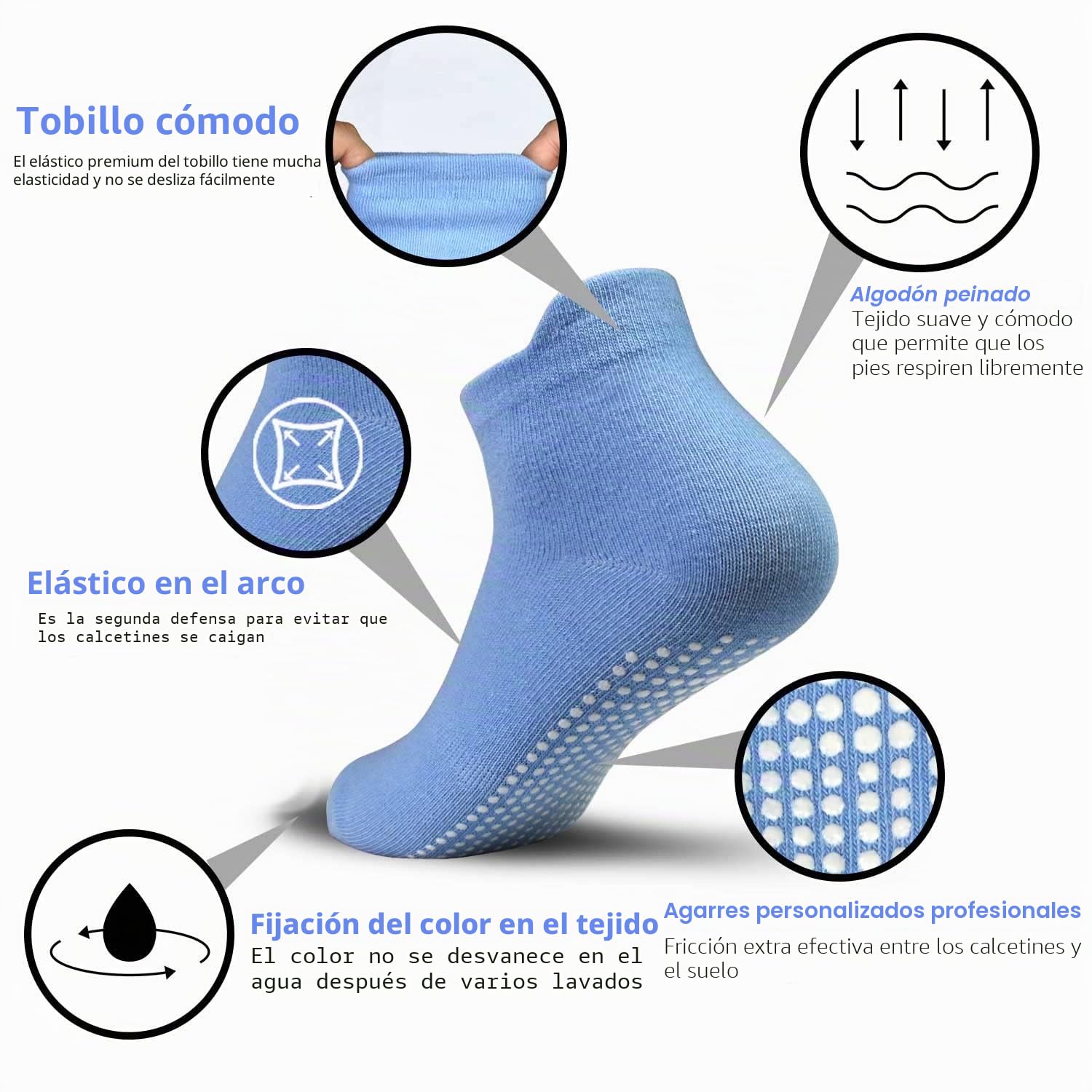 GRPSKCOS Calcetines antideslizantes para niños pequeños, 12 pares de calcetines antideslizantes para niños de 0 a 7 años