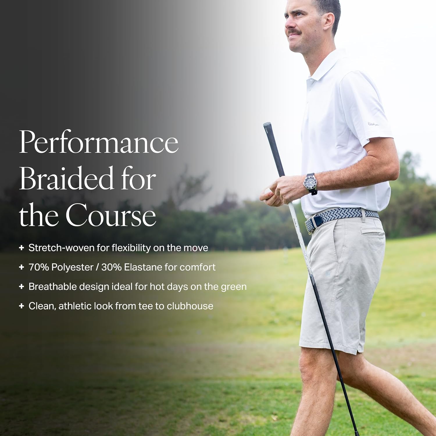 Nexbelt Men's Braided Ratchet Golf Belt – Adjustable, Stretch Fit – For Casual Wear & Golfing (Fits up to 50") - Liberty - Image 3