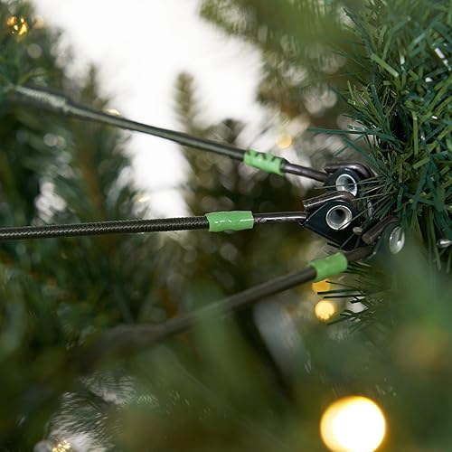 Miniatura 8 de Árbol de Navidad artificial de pino verde delgado de 13 pies con 1360 luces LED blancas cálidas y ramas flexibles 3924