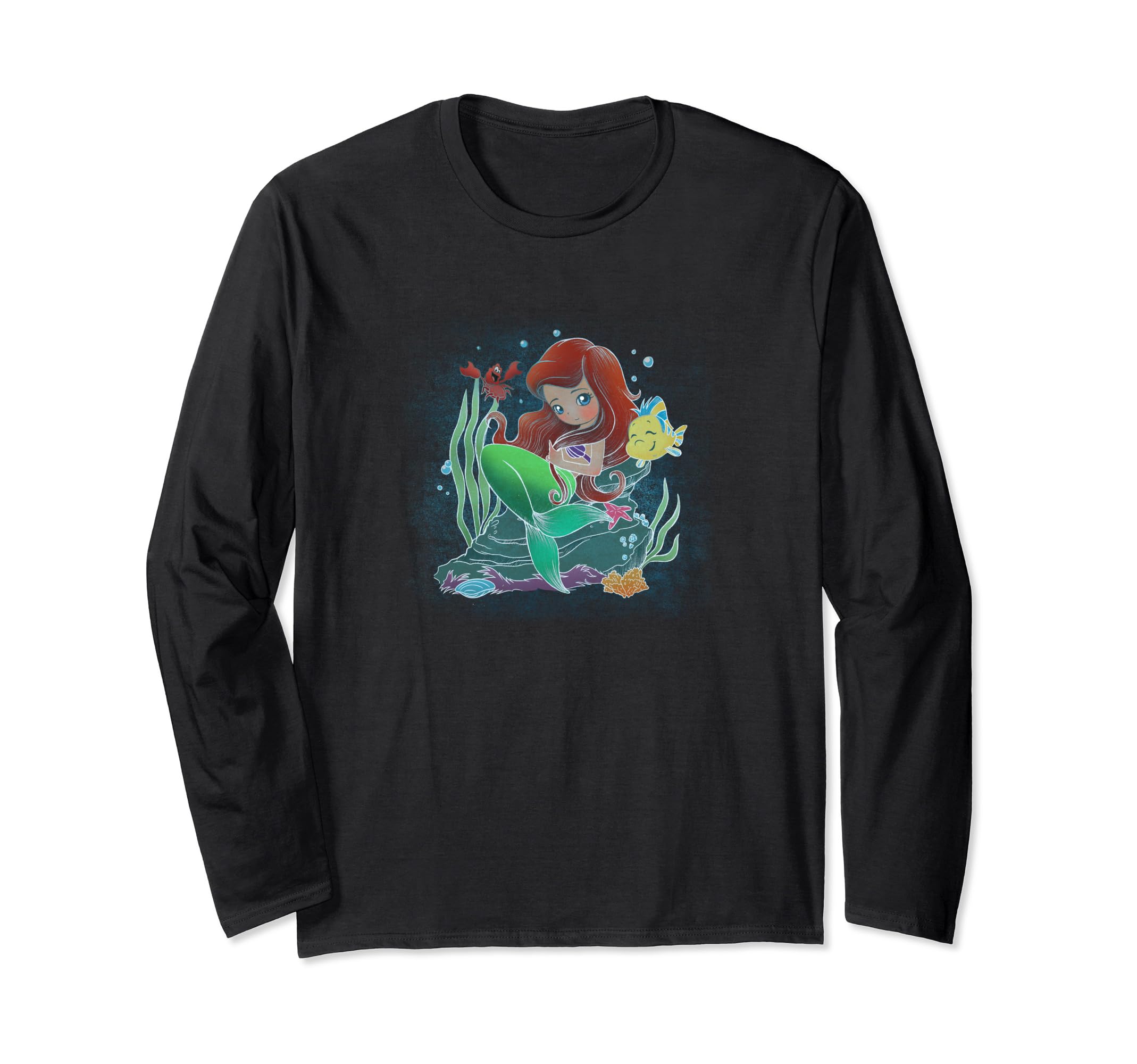 DisneyThe Little Mermaid Group Shot Chibi Artsyle Long Sleeve T-Shirt
