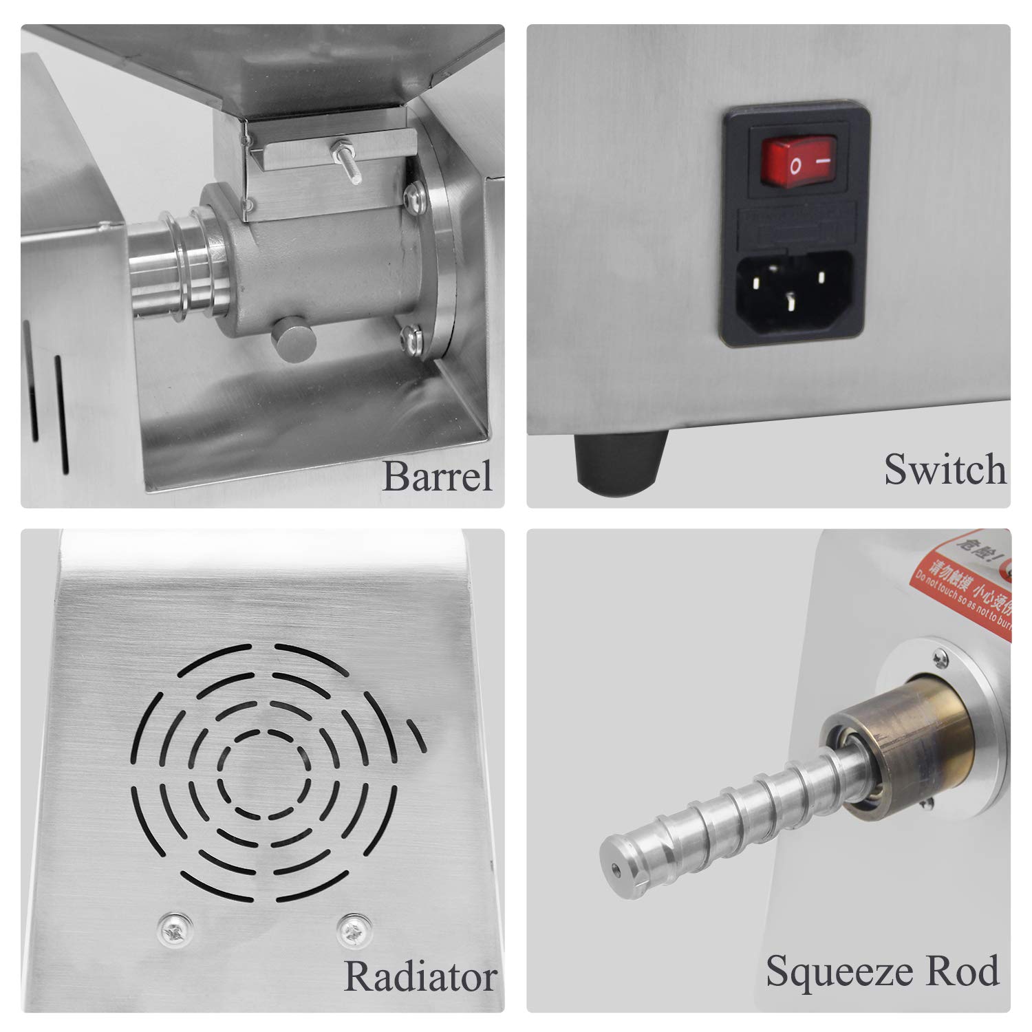 Moulin Huile Maison Presse à Huile électrique 1500W - Extraction à Froid Et Chaud, Acier Inox 304 - Noix, Cacahuètes Broyeur Végétaux électrique