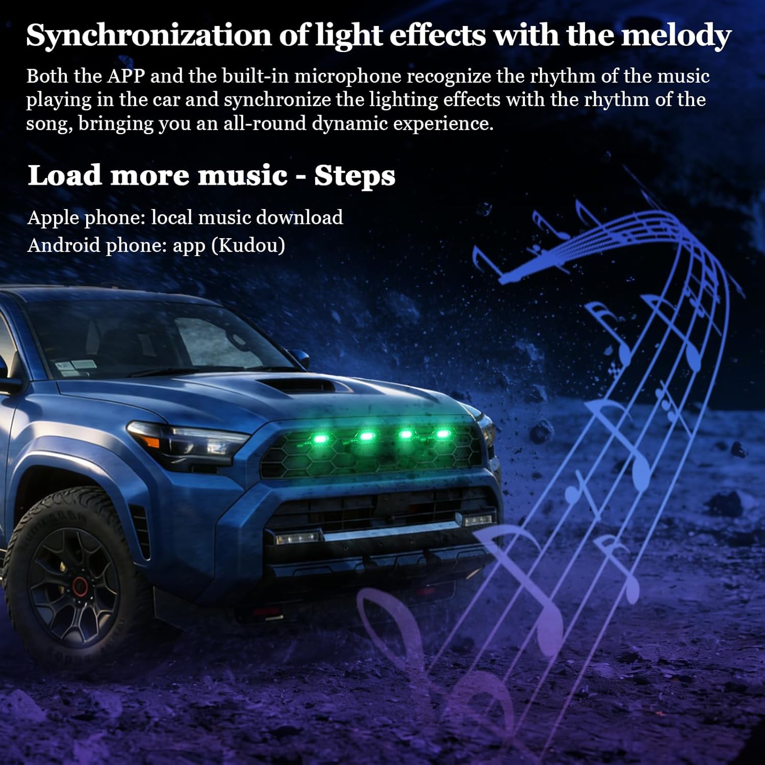 Racing Grill Lights for 2025 2026 Toyota 4Runner TRD Pro Trailhunter Grille Grills Light Accessories (Colorfull)